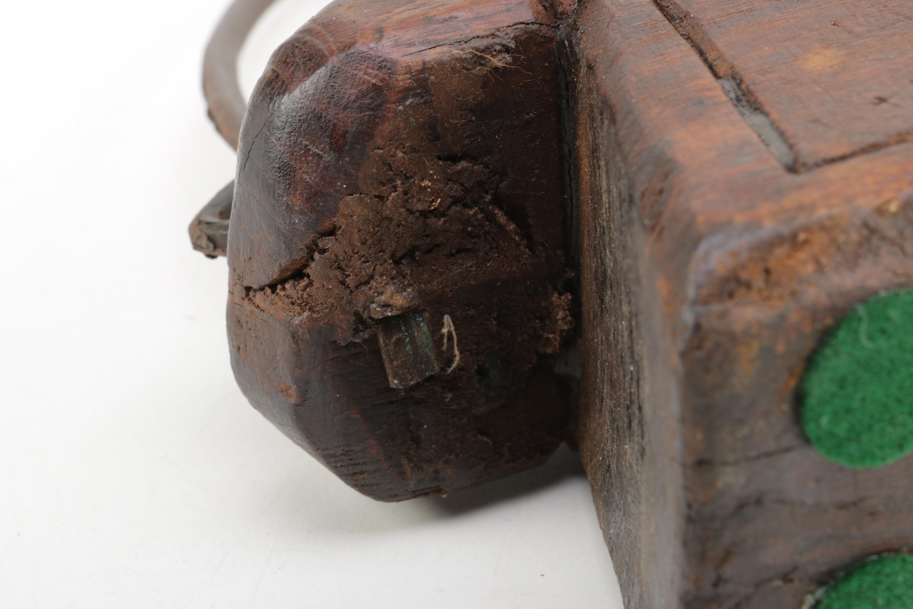 Rustic Wooden Box with Iron Handle