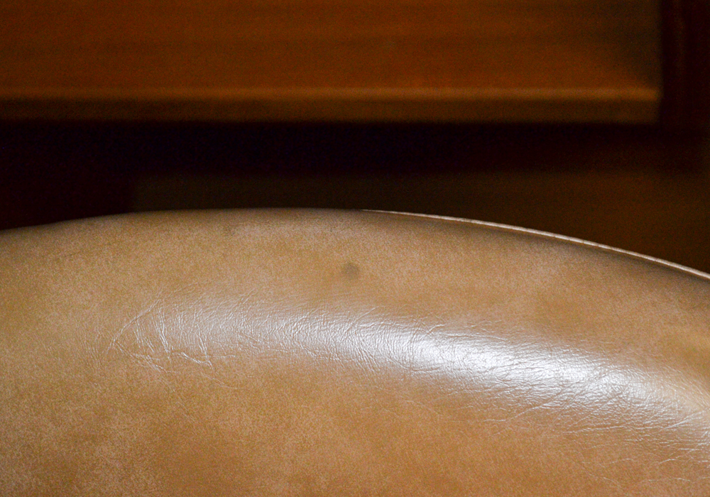 Vintage Mid Century Modern Brown Vinyl Swivel Chairs by Overman of Sweden