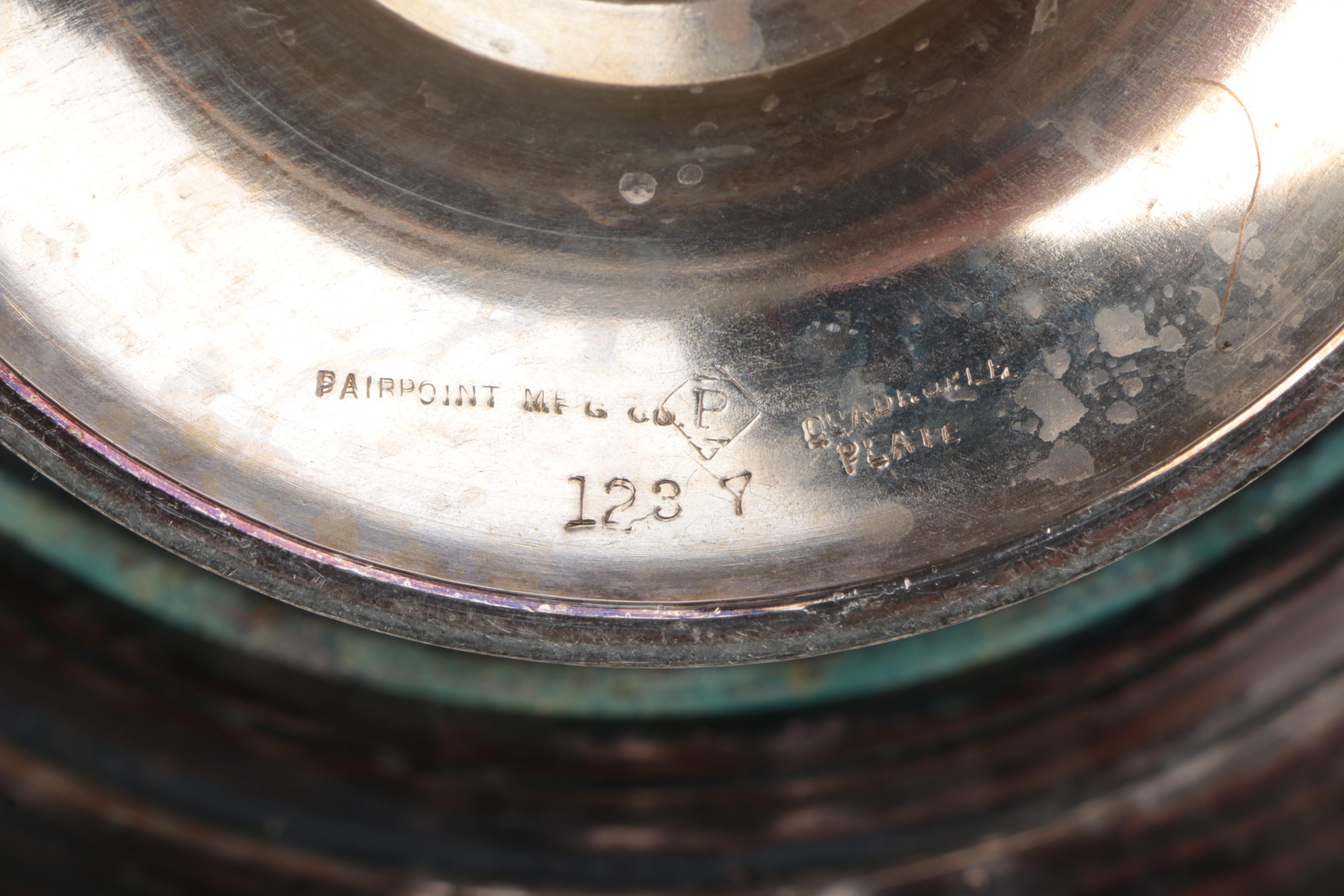 Pairpoint Mfg. Co. Silver Plate Bride's Basket with Derby Silver Co. Mug