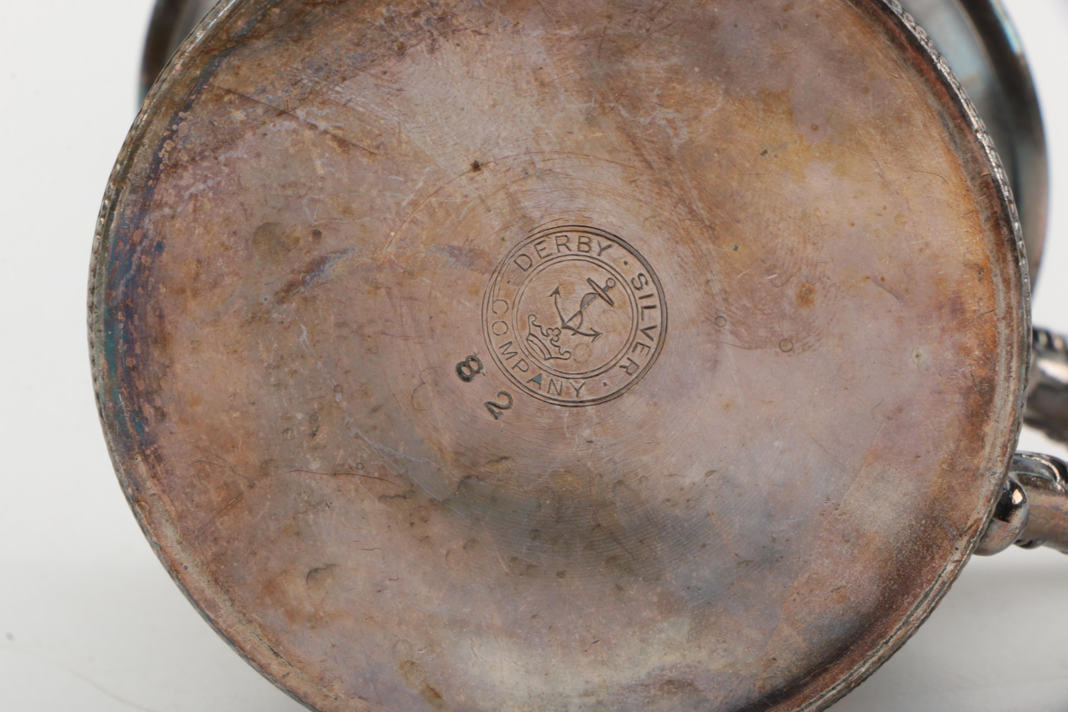 Pairpoint Mfg. Co. Silver Plate Bride's Basket with Derby Silver Co. Mug
