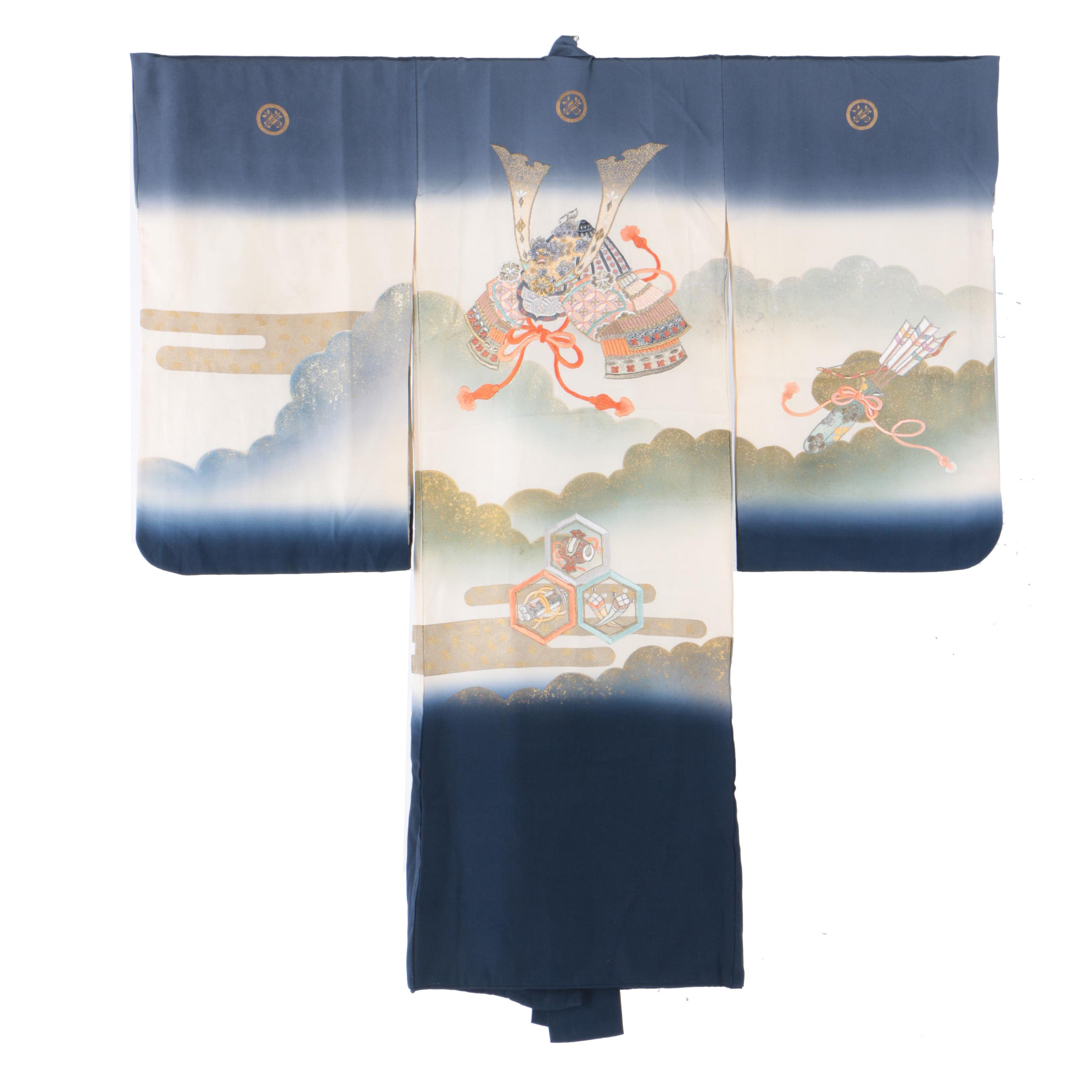 Boy's Circa 1940s Vintage Ceremonial Kimono