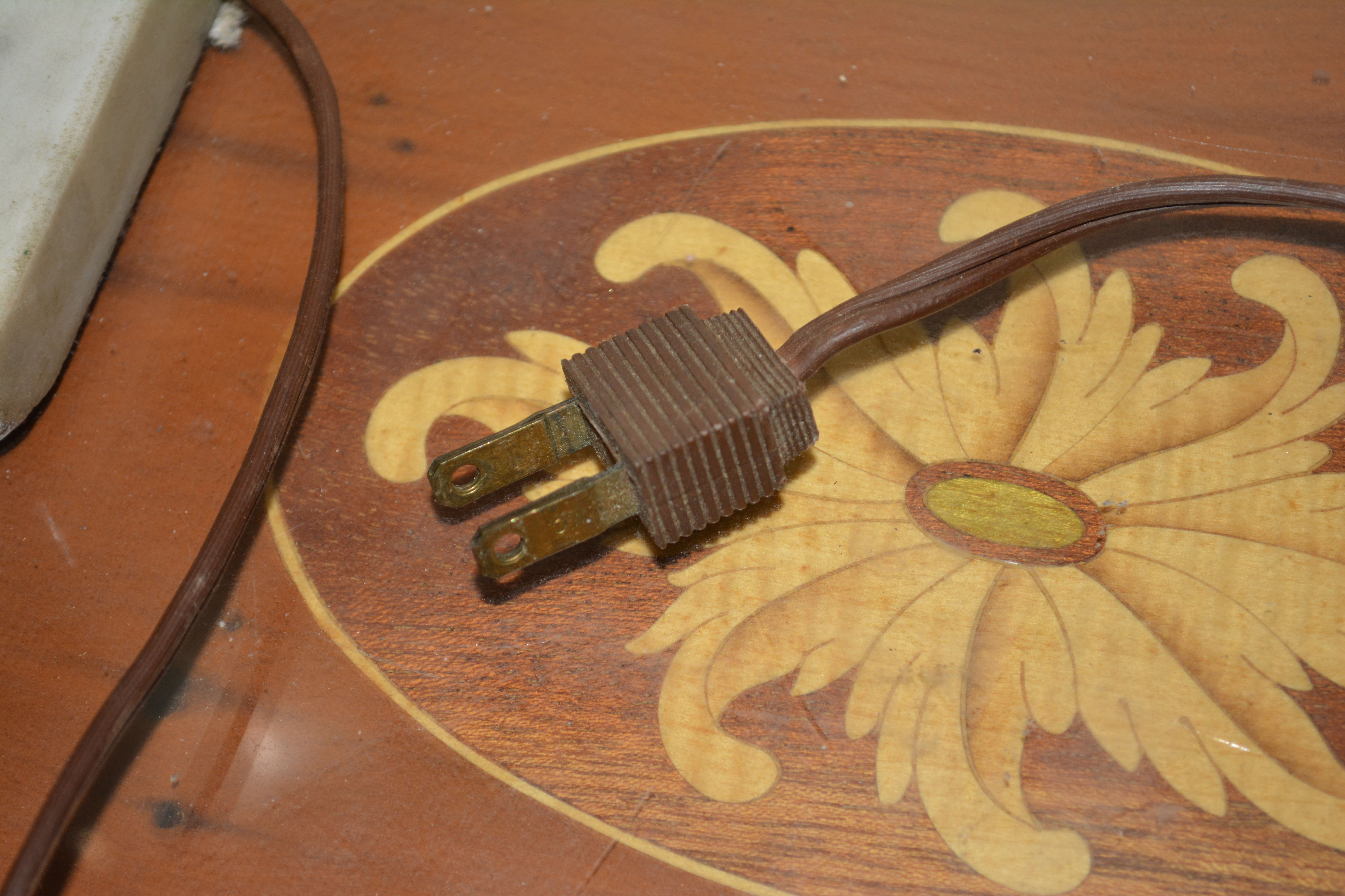 Vintage Baroque Style Brass Lamp with Marble Base