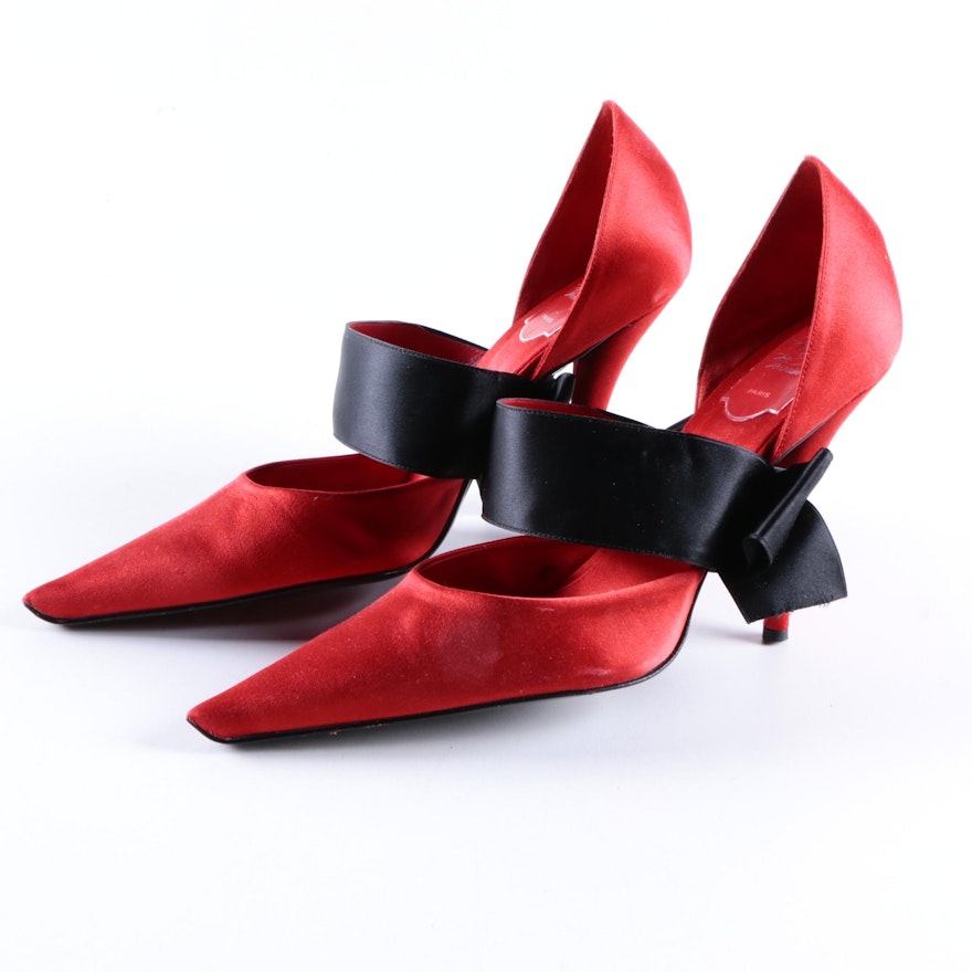 Roger Vivier Red Satin Heels