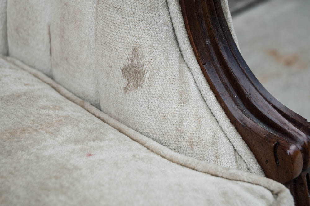 Victorian Carved Wood Frame Wingback Chair