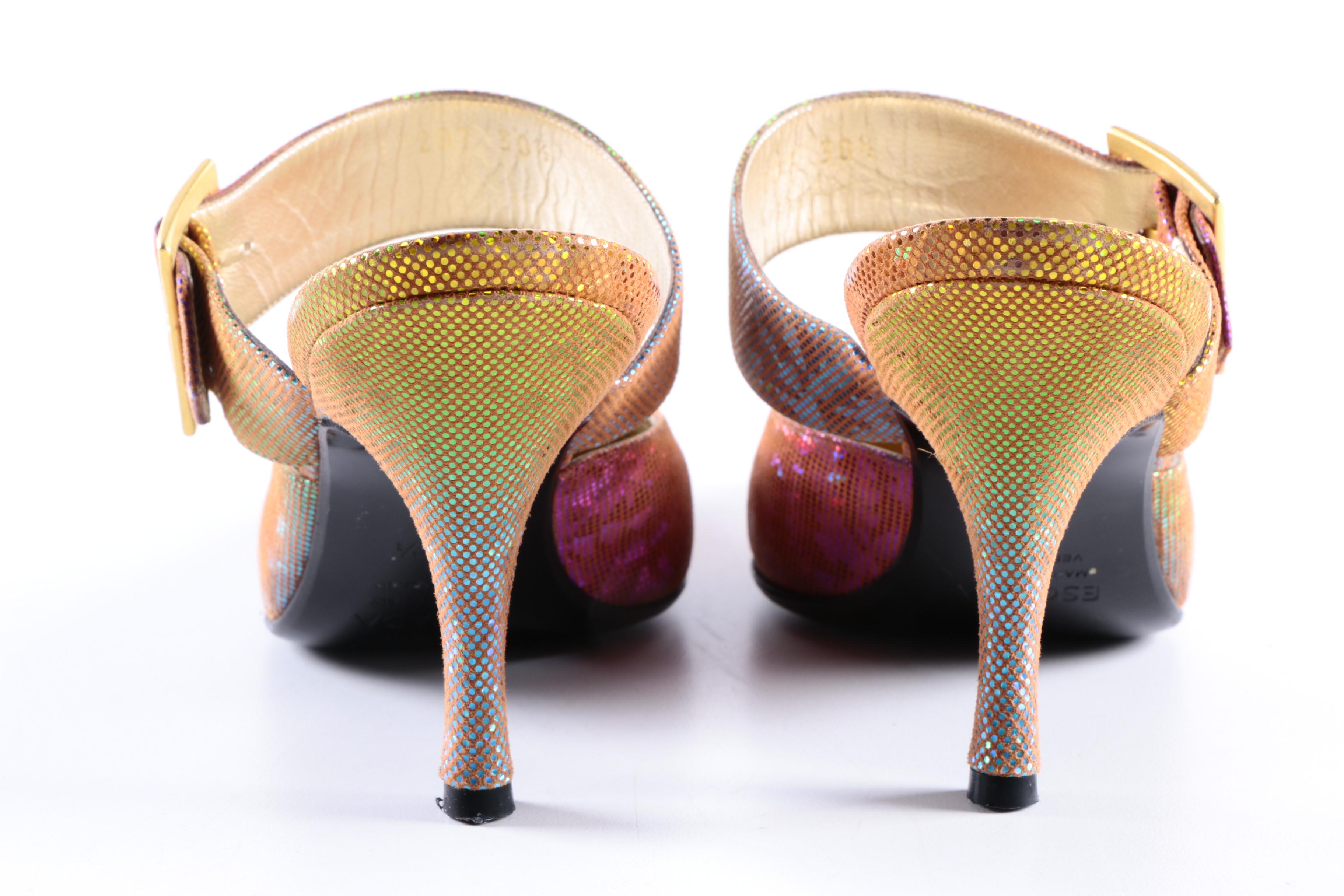 Escada Holographic Mules