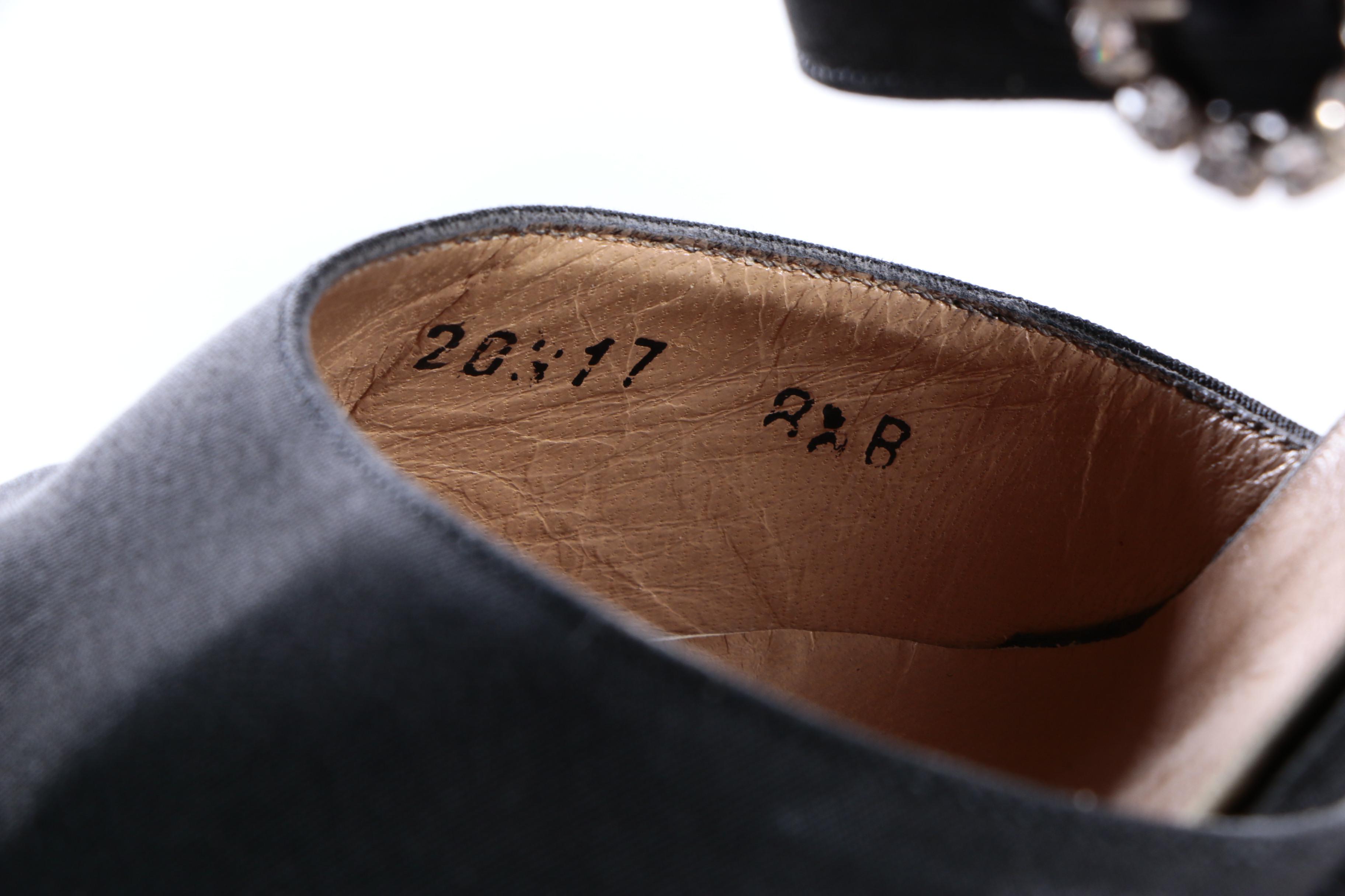 Manolo Blahnik Black Satin Mules