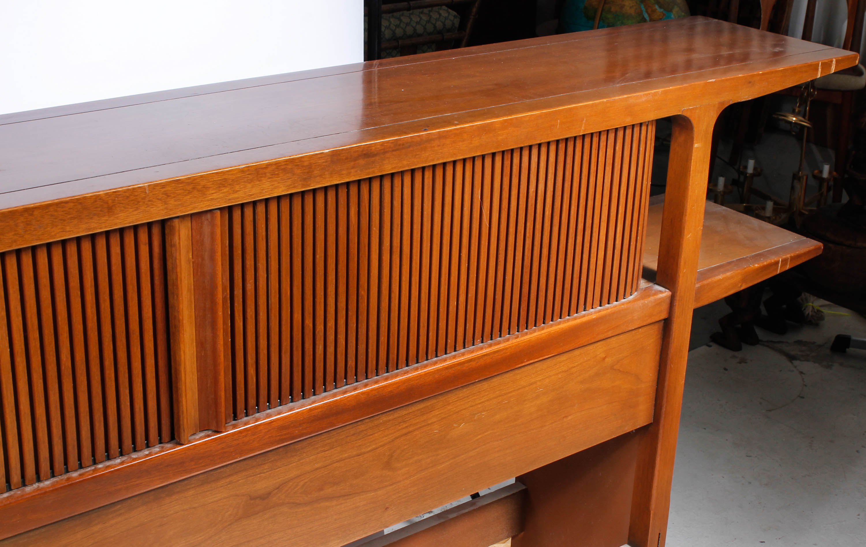 Vintage "Counterpoint" by Drexel Headboard with Built-In Cabinet