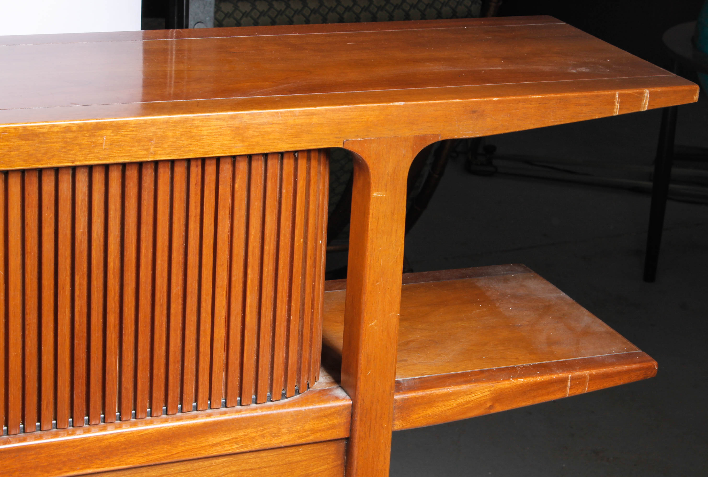 Vintage "Counterpoint" by Drexel Headboard with Built-In Cabinet