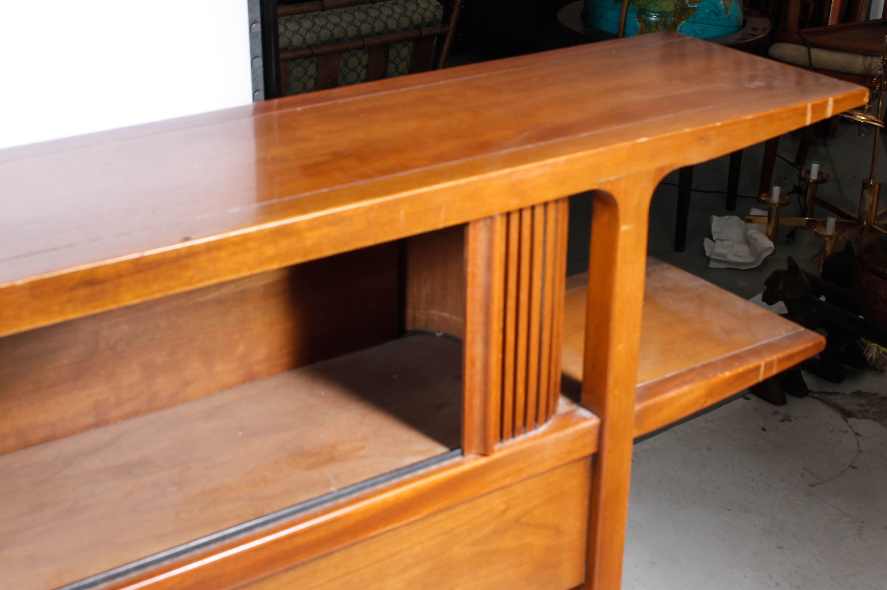 Vintage "Counterpoint" by Drexel Headboard with Built-In Cabinet