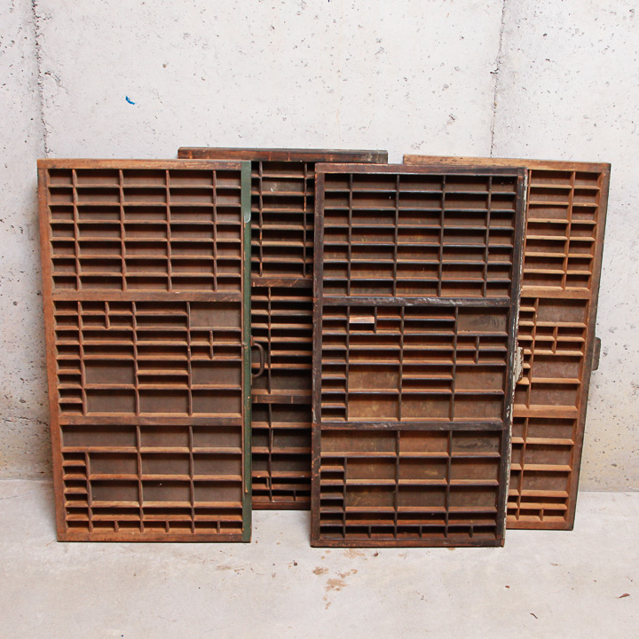 Vintage Printer's Letterpress Type Trays
