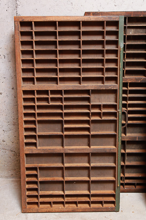 Vintage Printer's Letterpress Type Trays