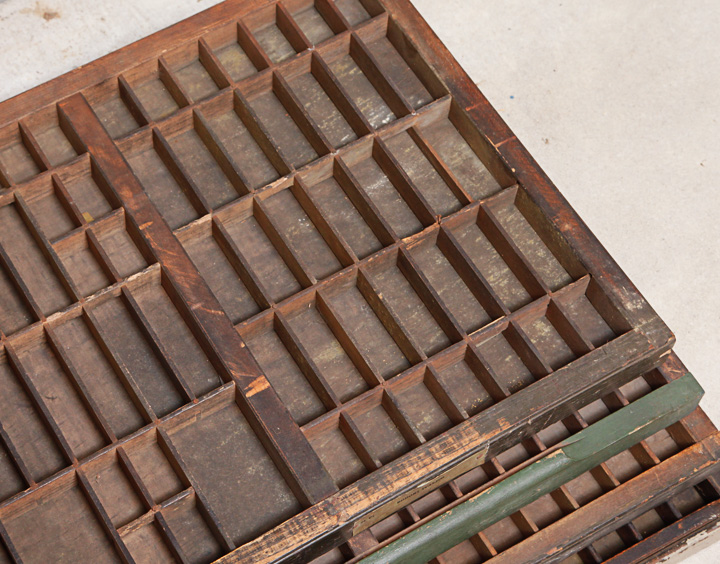Vintage Printer's Letterpress Type Trays