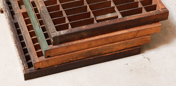 Vintage Printer's Letterpress Type Trays