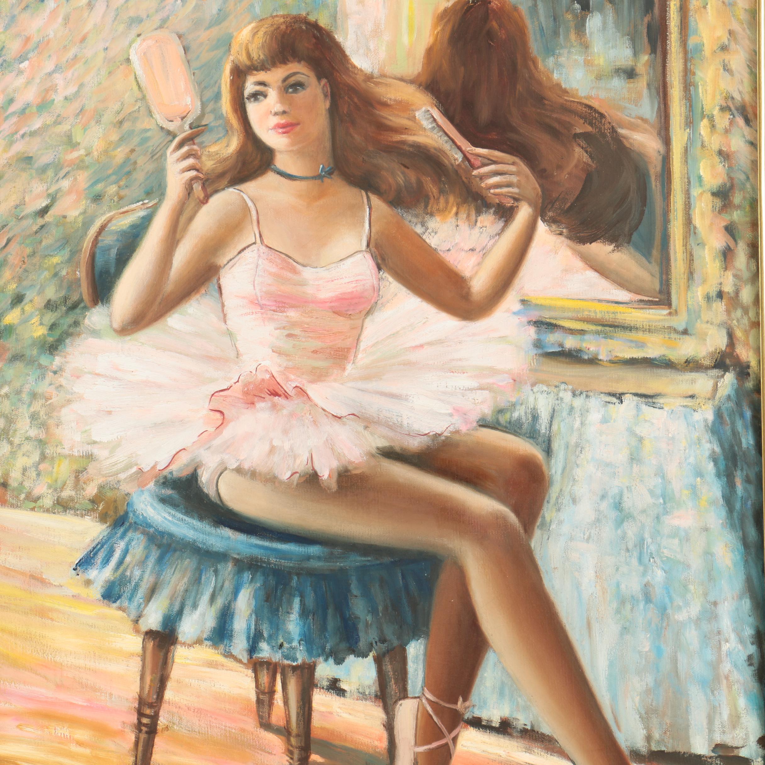 Almazetta Oil Painting on Canvas of a Ballerina