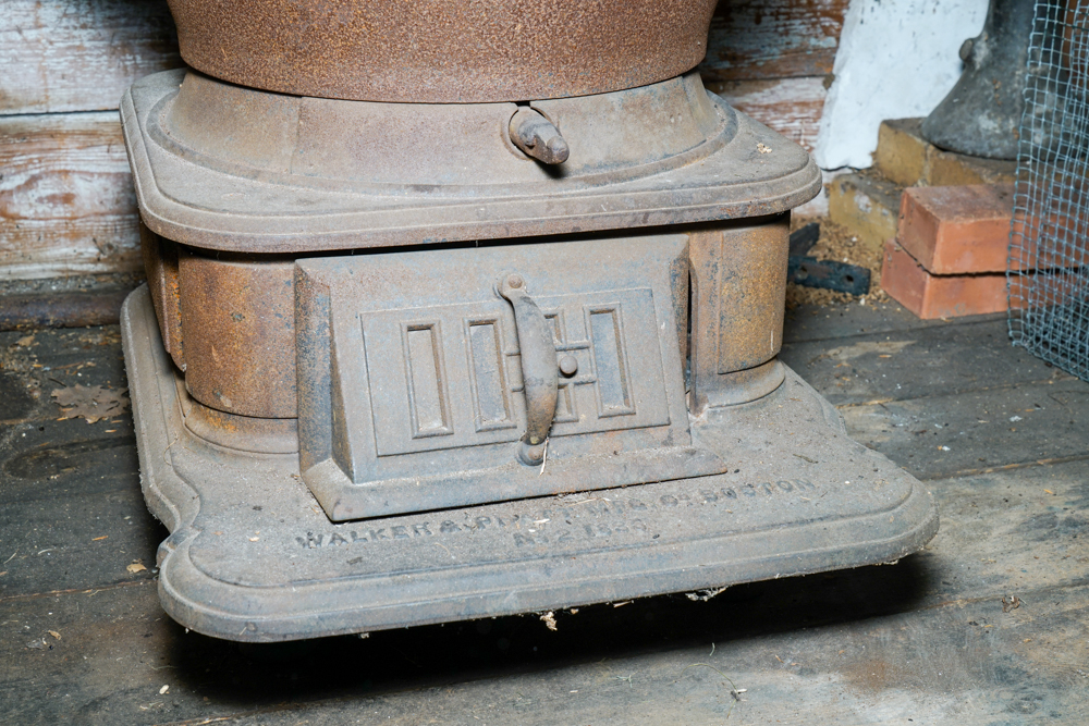 Antique Cast Iron Laundry Stove by Walker & Pratt