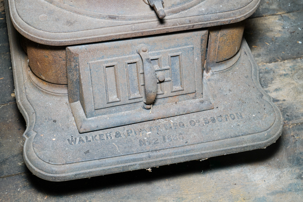 Antique Cast Iron Laundry Stove by Walker & Pratt
