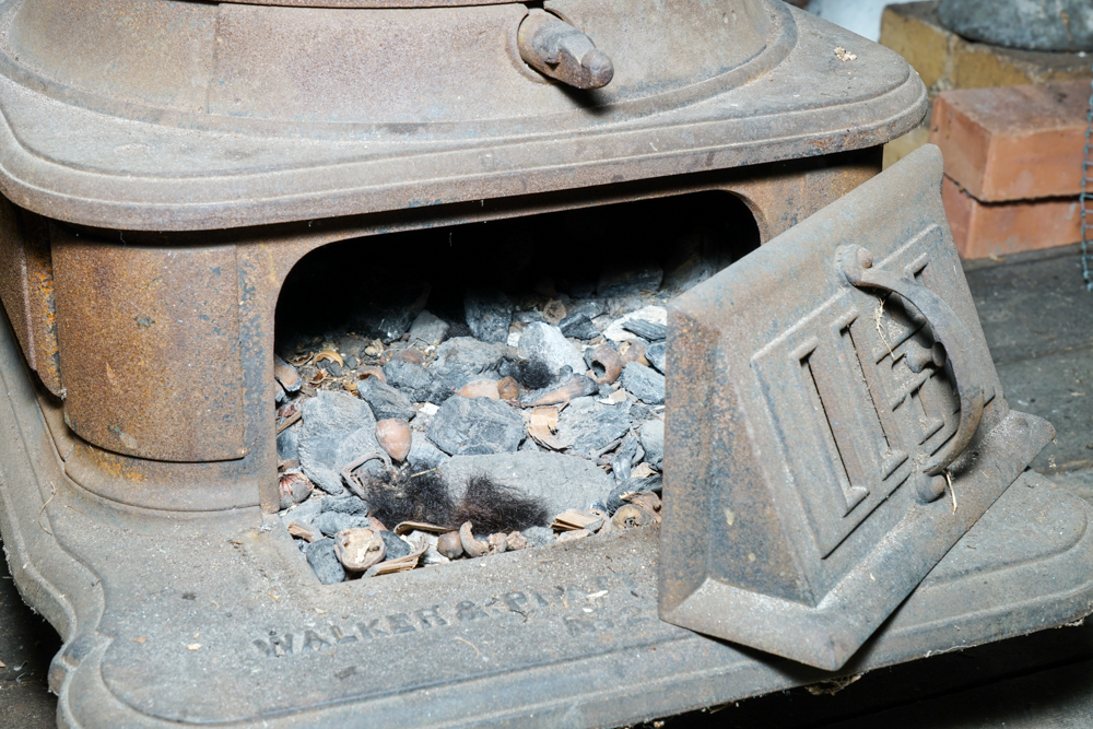 Antique Cast Iron Laundry Stove by Walker & Pratt