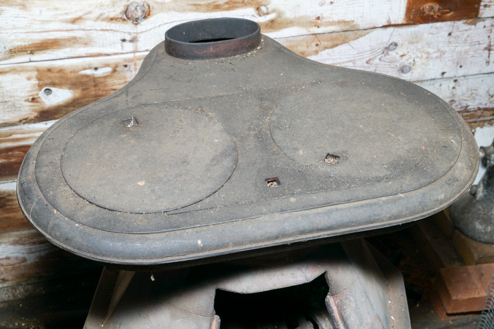 Antique Cast Iron Laundry Stove by Walker & Pratt