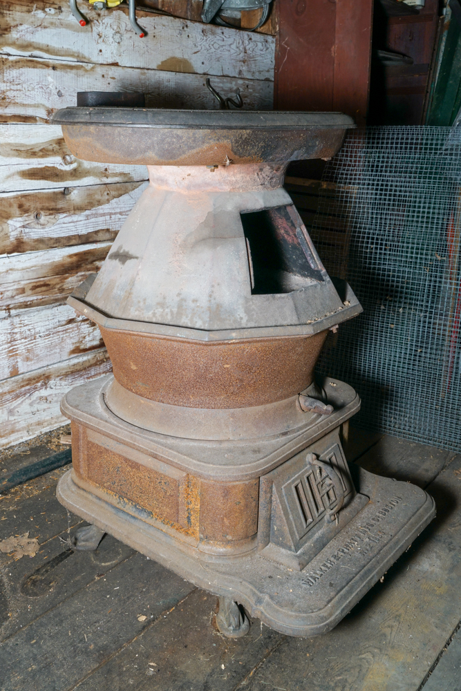 Antique Cast Iron Laundry Stove by Walker & Pratt