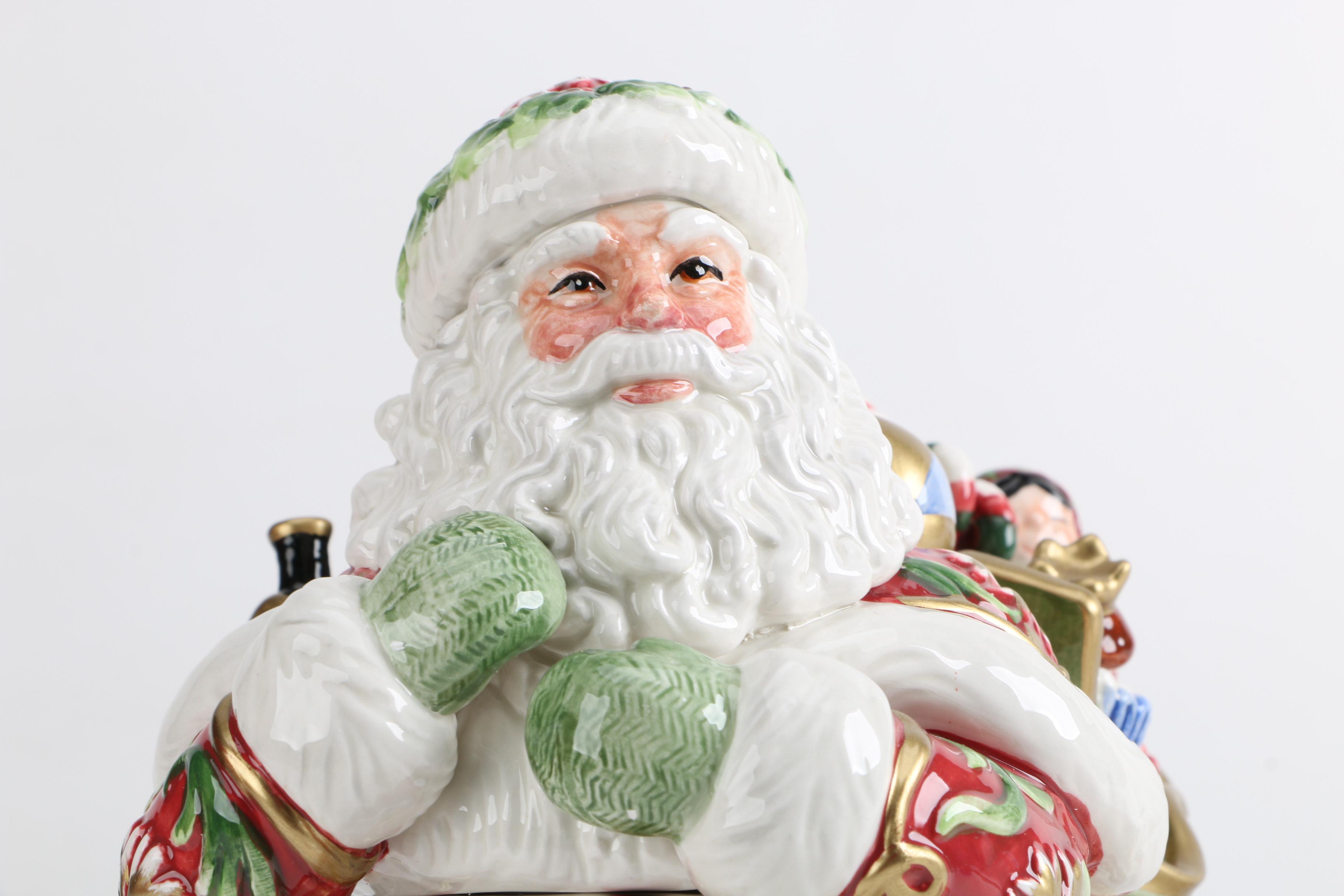 Fitz and Floyd "Winter Holiday Santa" Cookie Jar