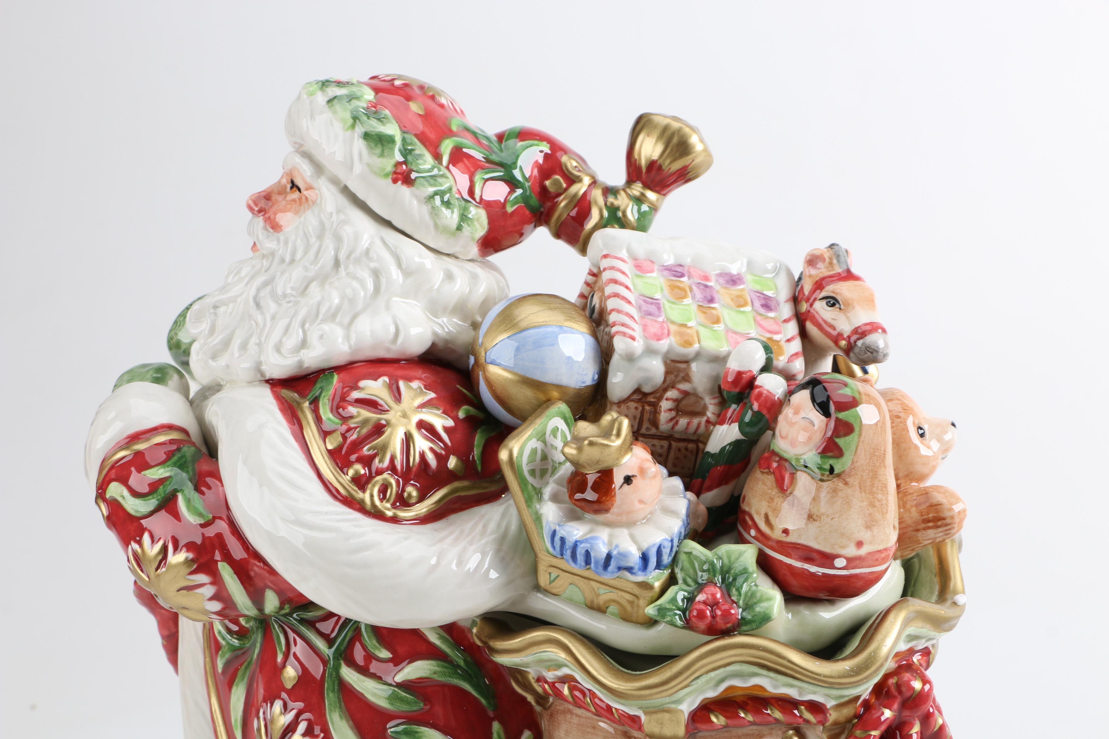 Fitz and Floyd "Winter Holiday Santa" Cookie Jar
