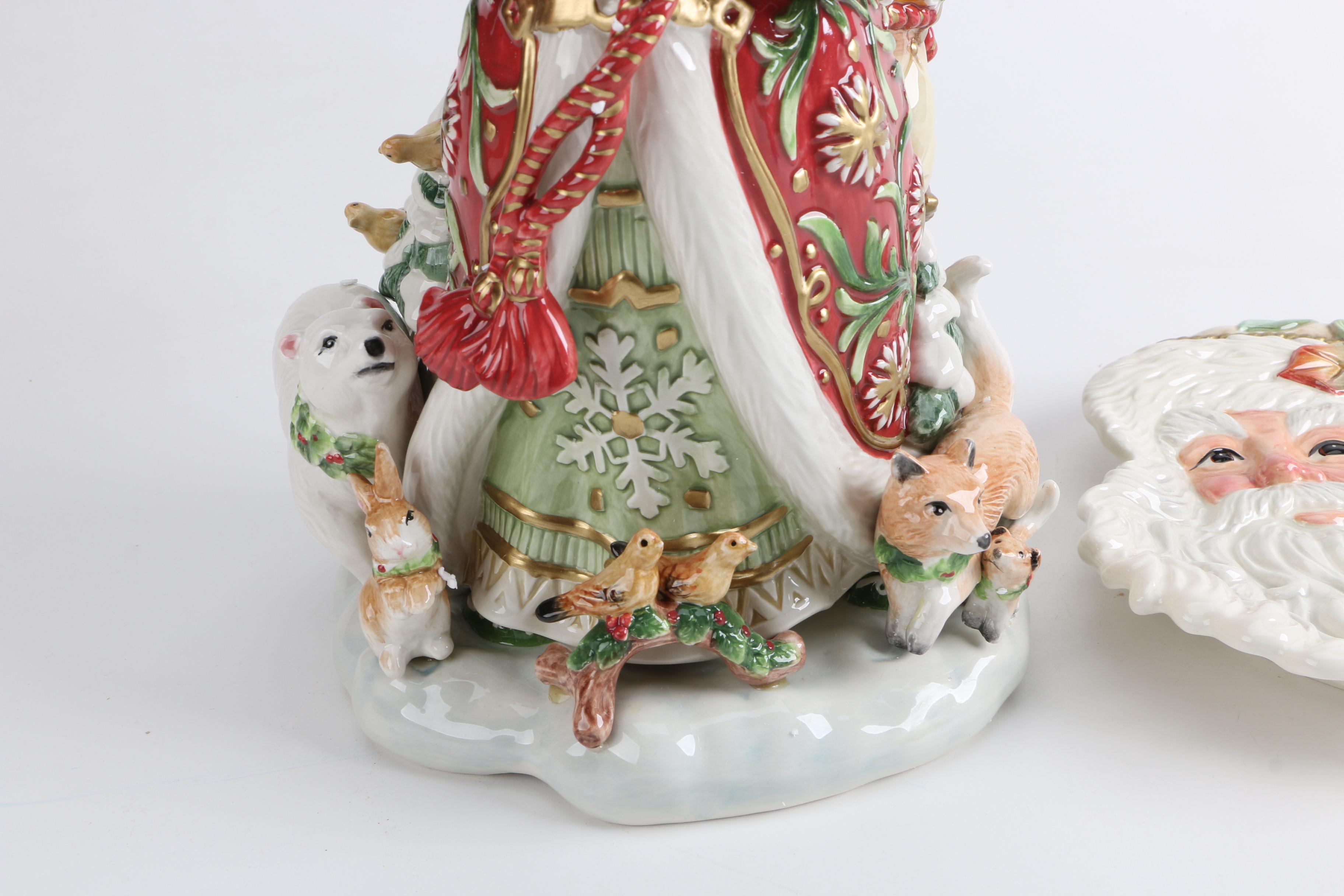 Fitz and Floyd "Winter Holiday Santa" Cookie Jar