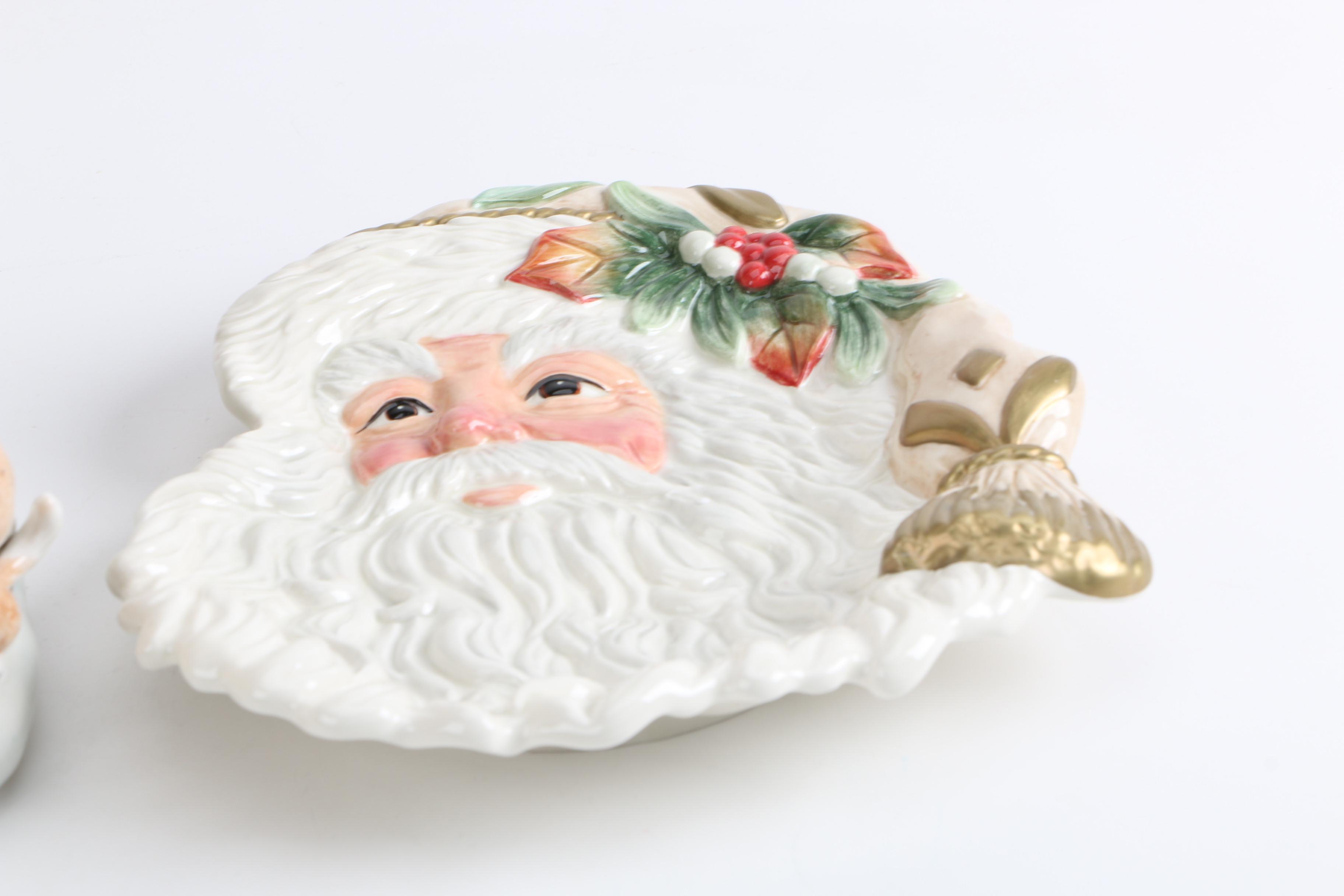 Fitz and Floyd "Winter Holiday Santa" Cookie Jar