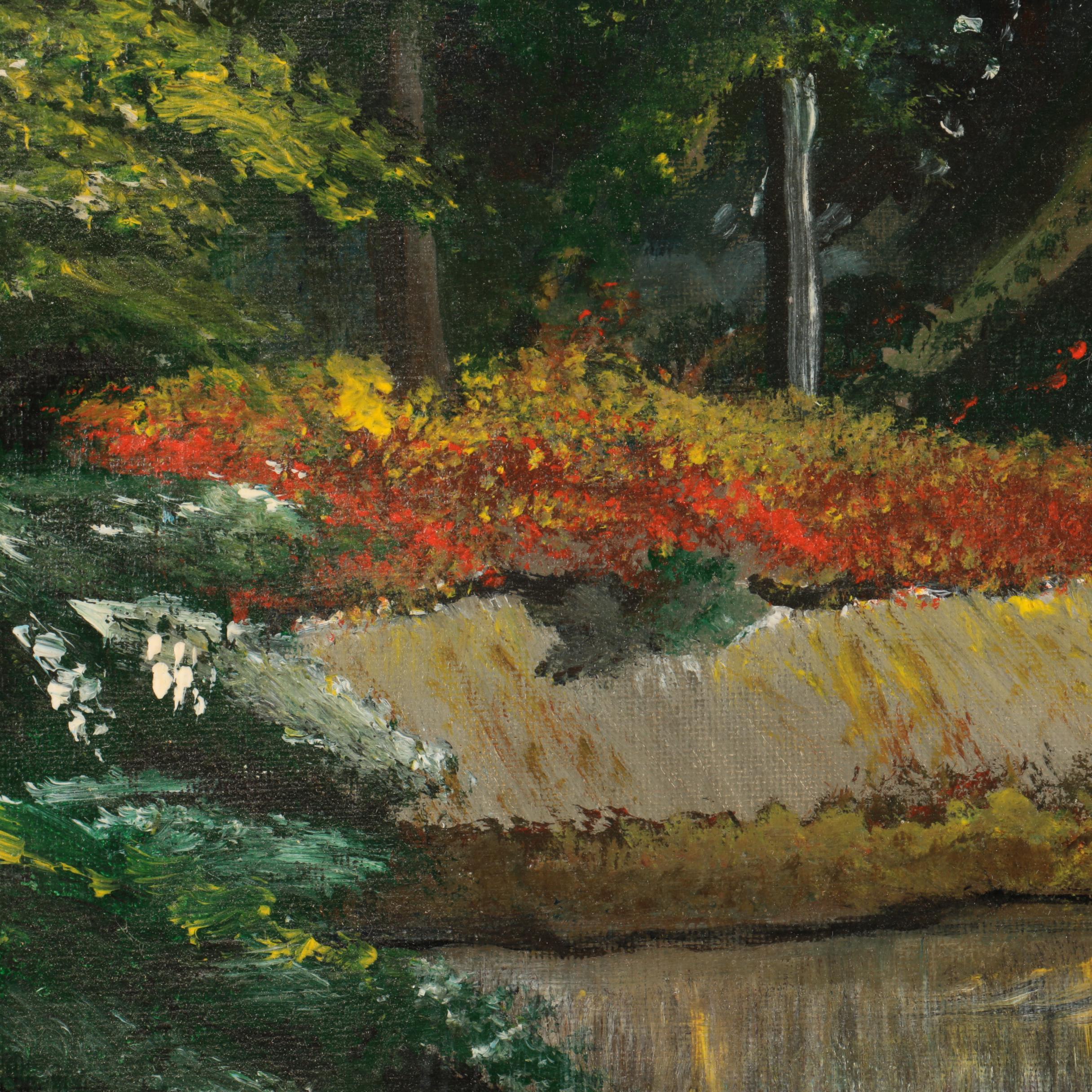 Oil Painting of a Cat Looking at a Landscape