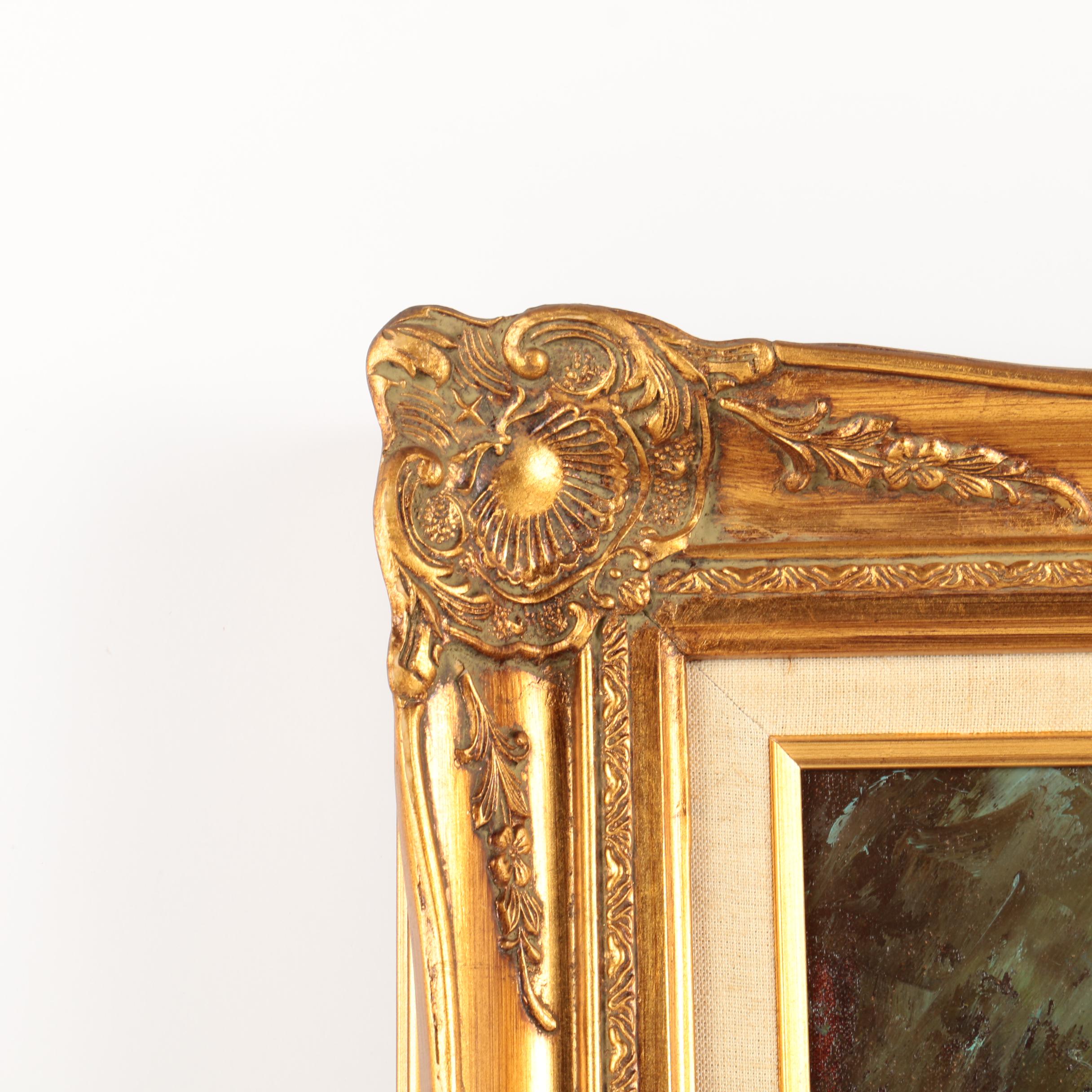 W. Dawson Oil Painting of Old Man Smoking Pipe