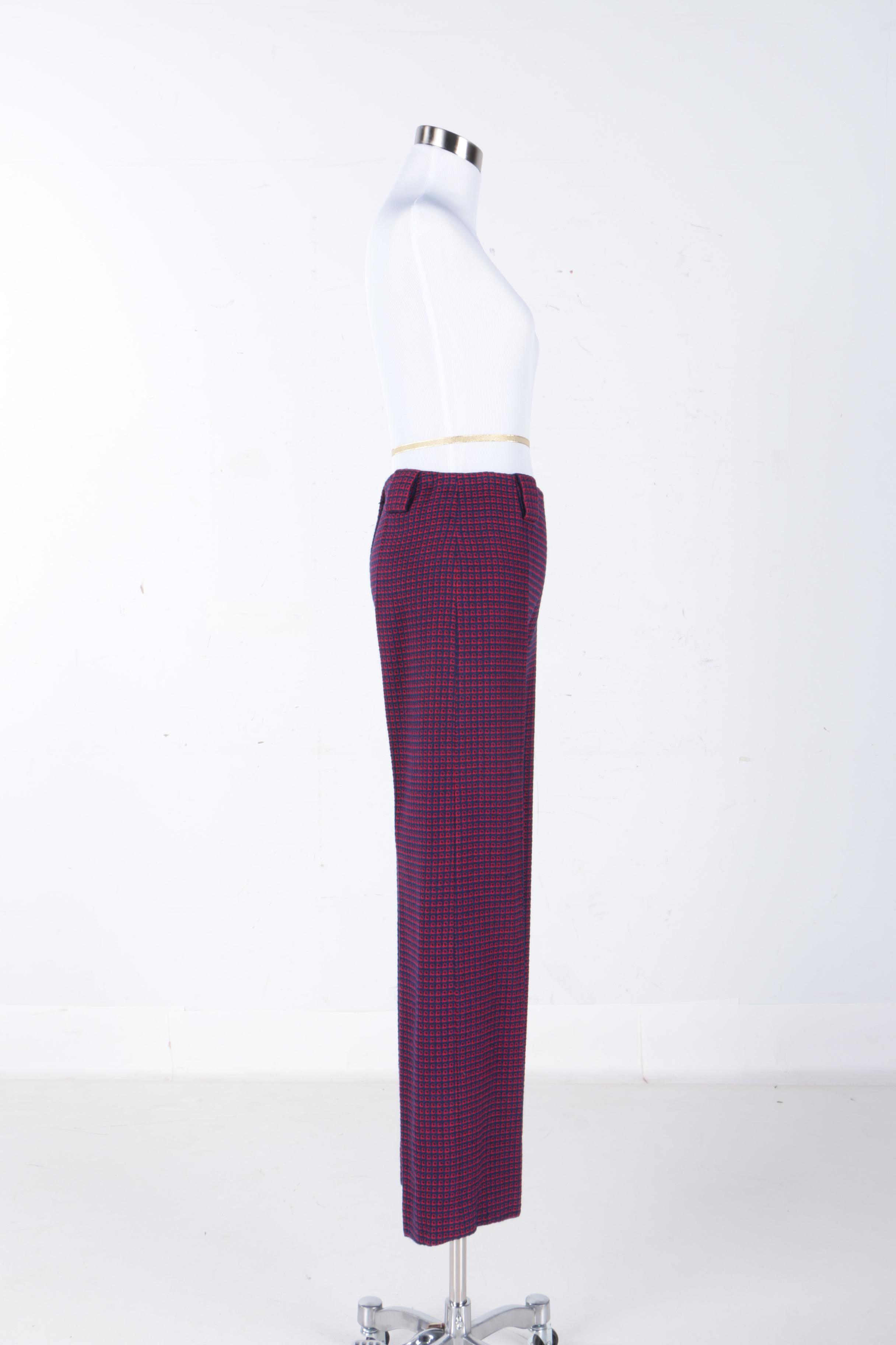 Women's Vintage Blue and Red Wool Pants