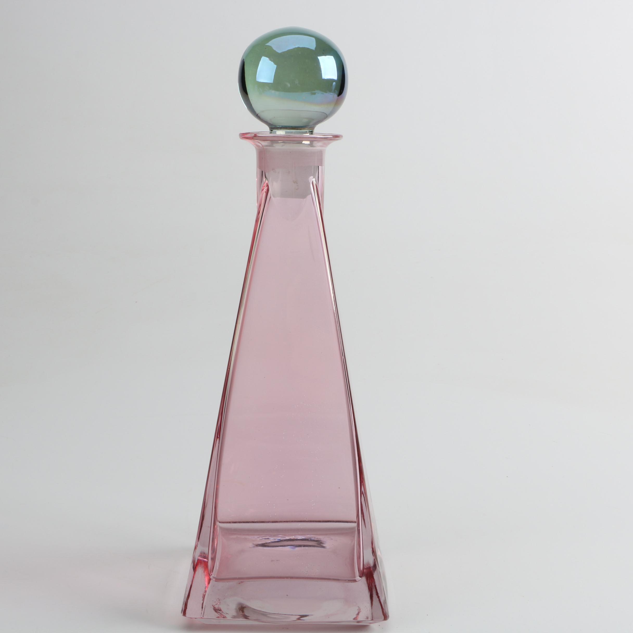 Pink Glass Decanter