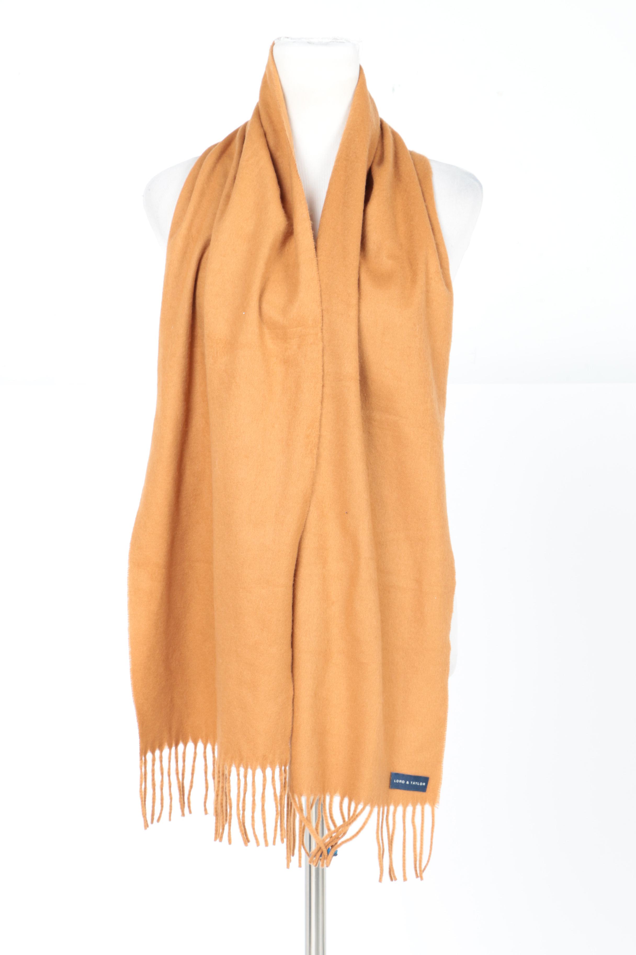 Women's Banana Republic Wool Coat with Burberry and Lord & Taylor Scarves