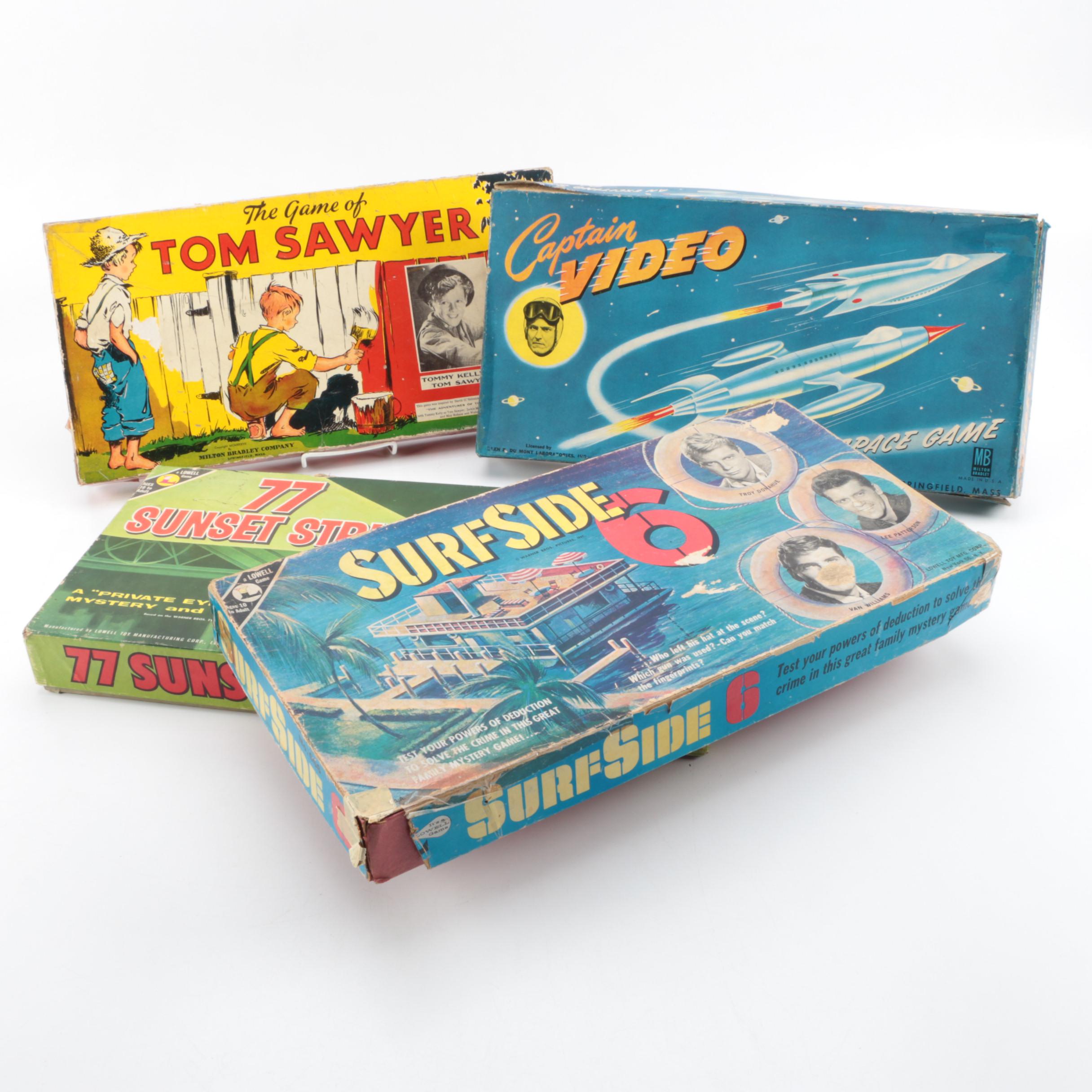 Assorted Vintage Board Games Based on TV and Movies