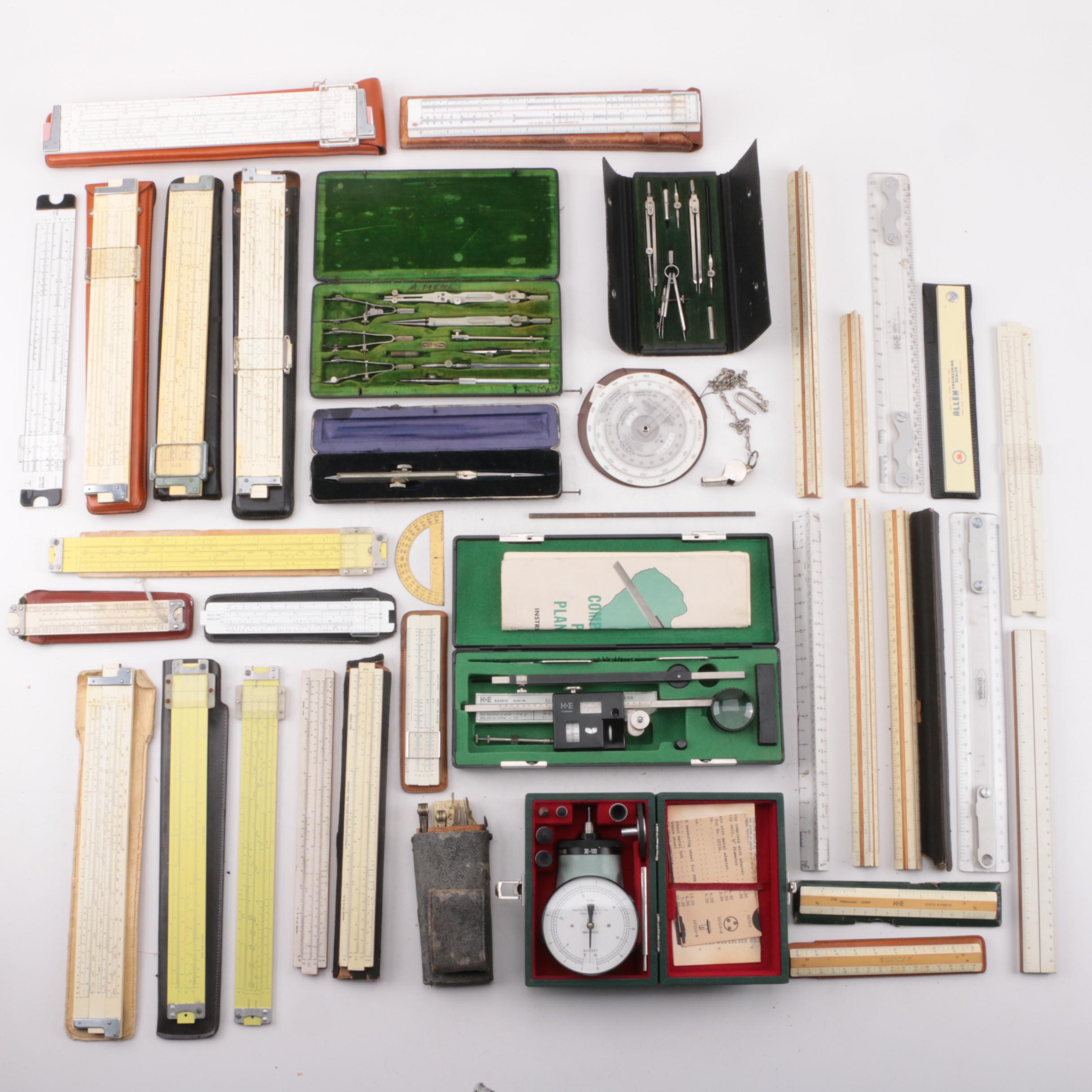 Collection of Vintage Drafting Equipment