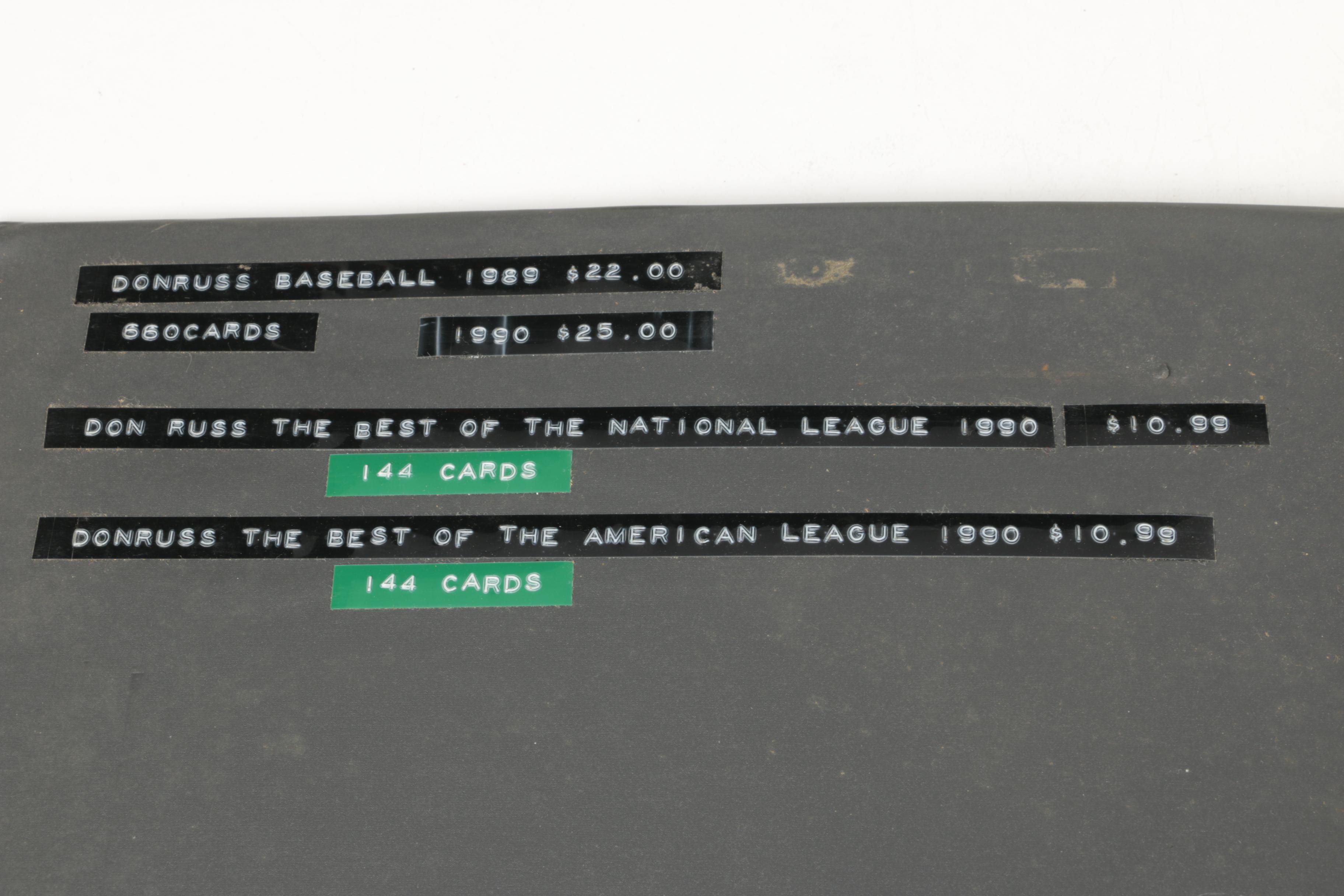 Assortment of Donruss Baseball Cards