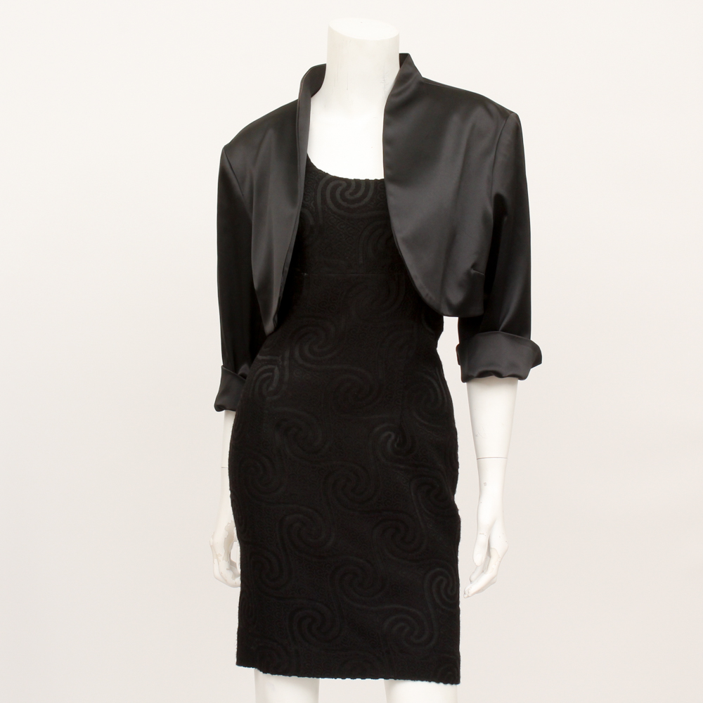 Nicole Miller Black Dress and White House Black Market Bolero Jacket
