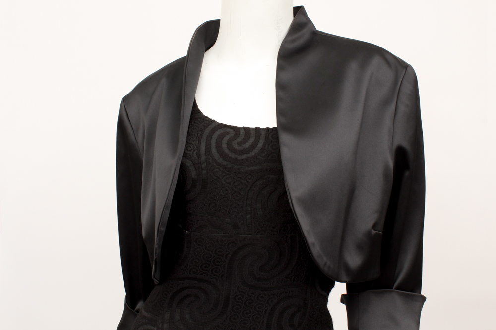 Nicole Miller Black Dress and White House Black Market Bolero Jacket