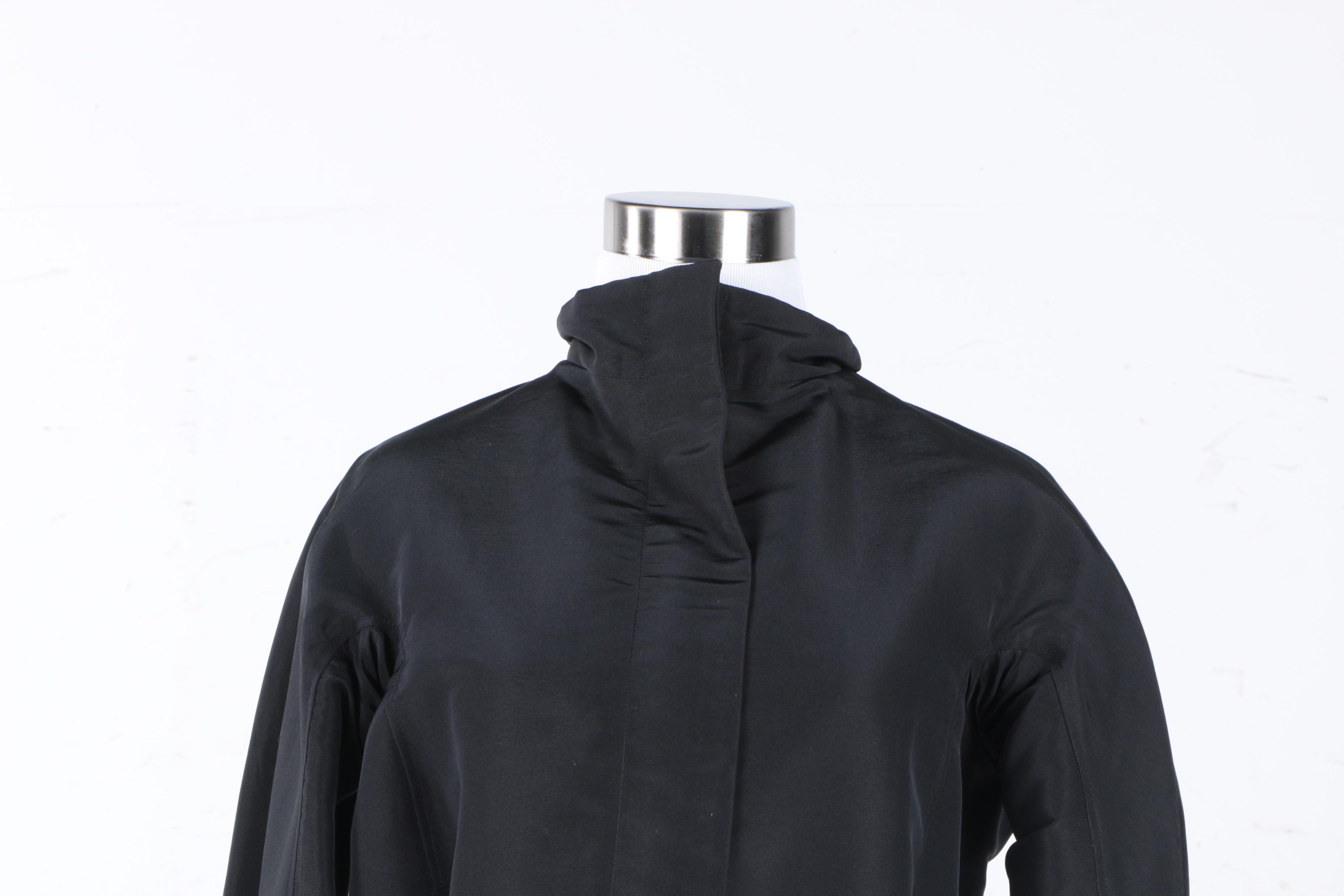 Women's Jil Sander Black Silk Coat