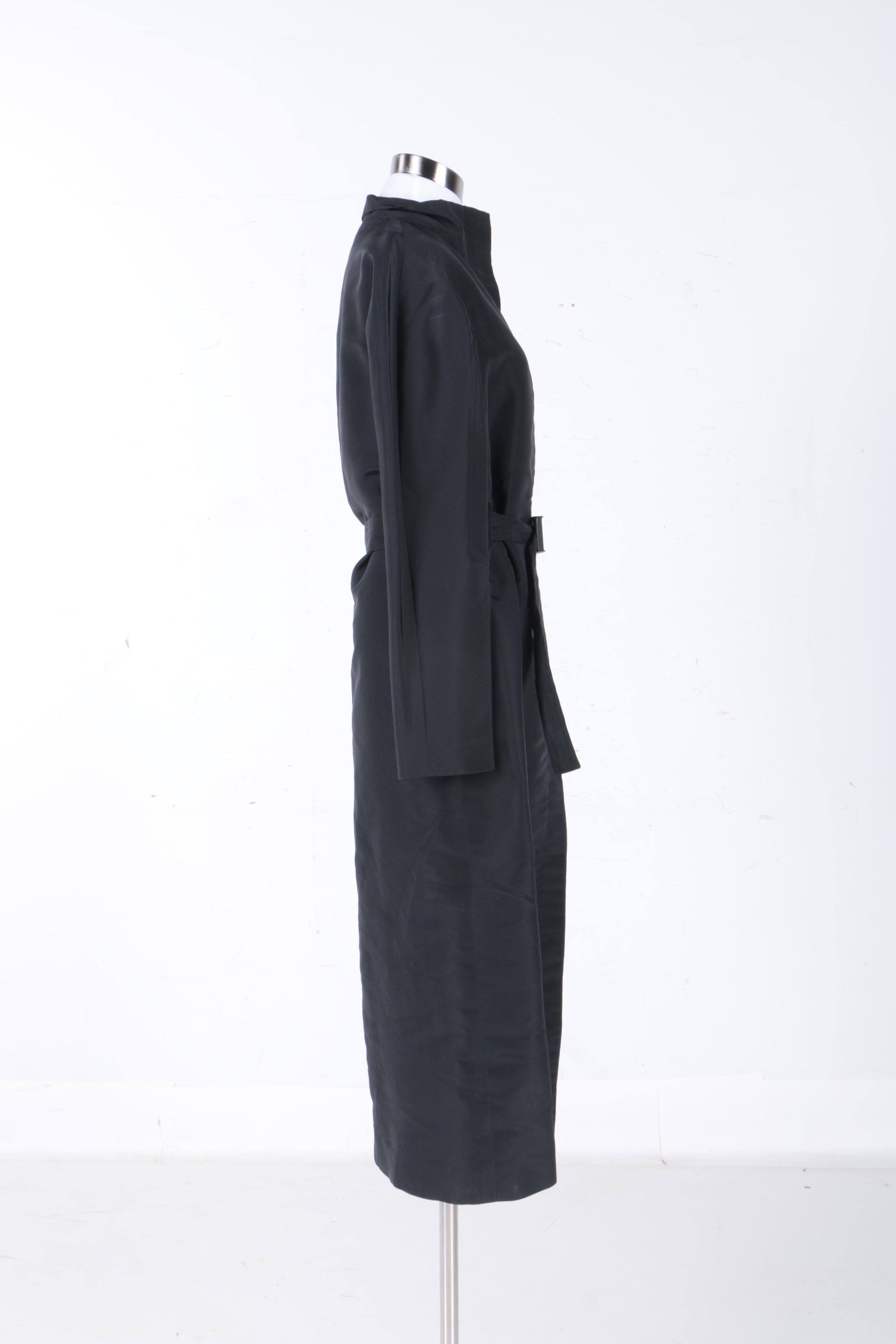 Women's Jil Sander Black Silk Coat