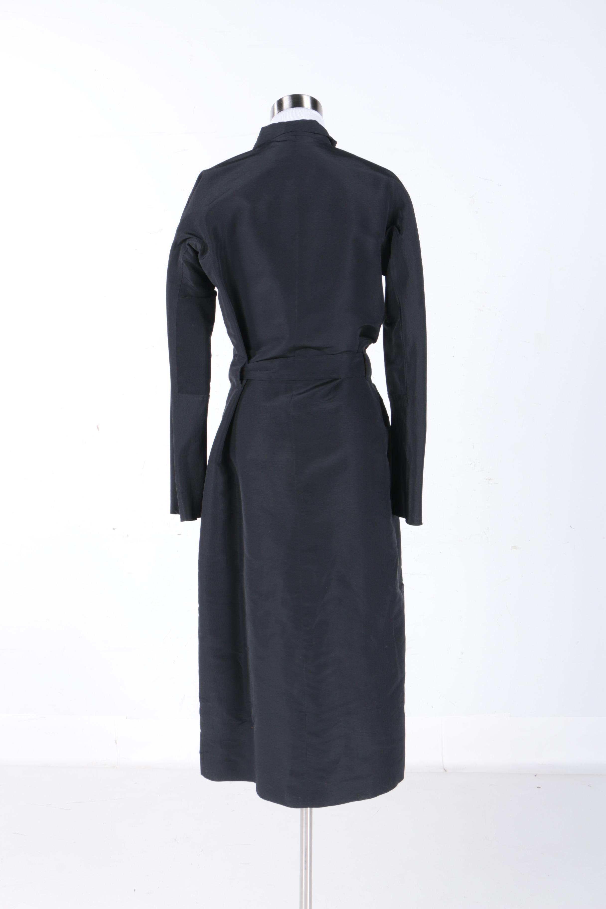 Women's Jil Sander Black Silk Coat