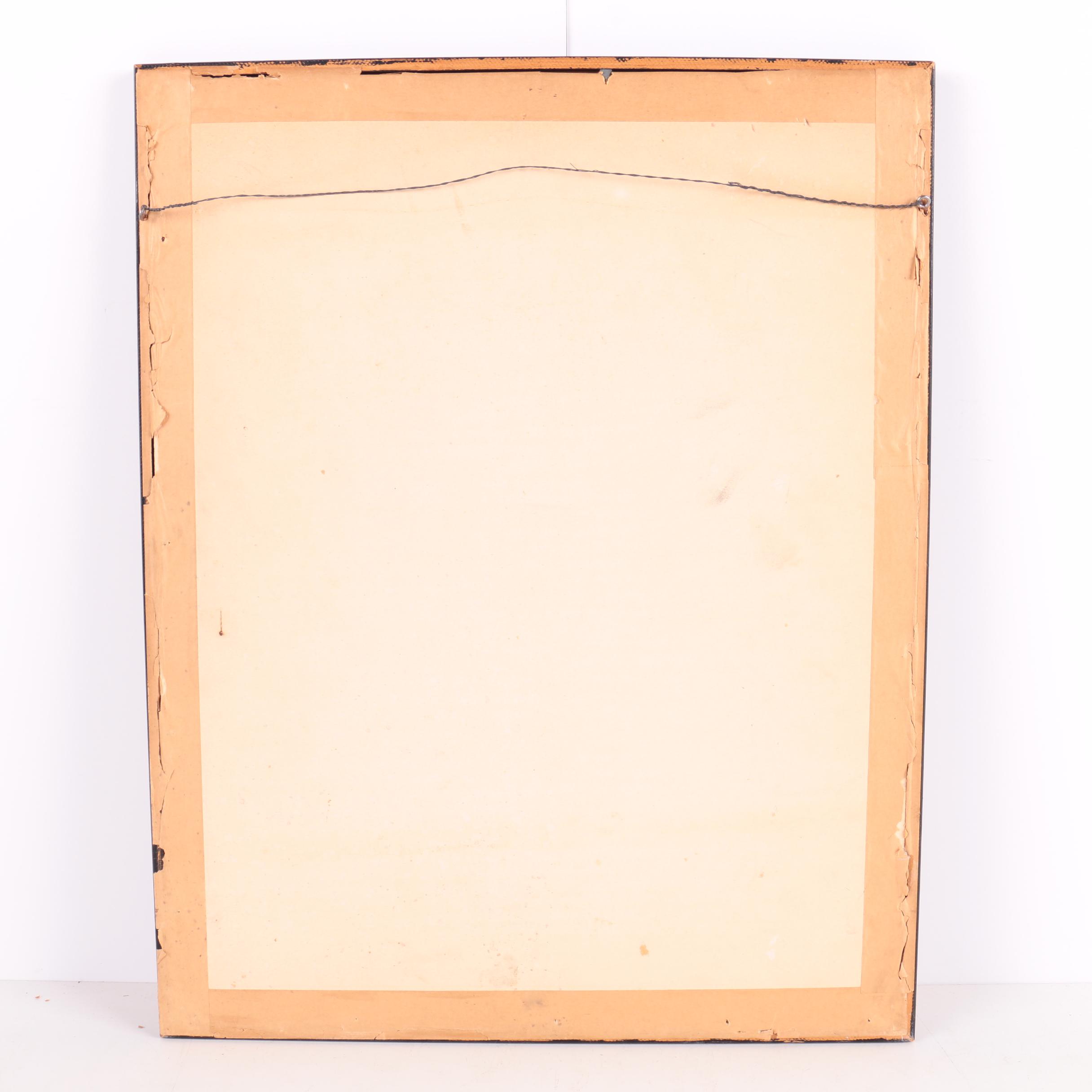 Signed Intaglio Print on Paper of Two Men in a Rowboat