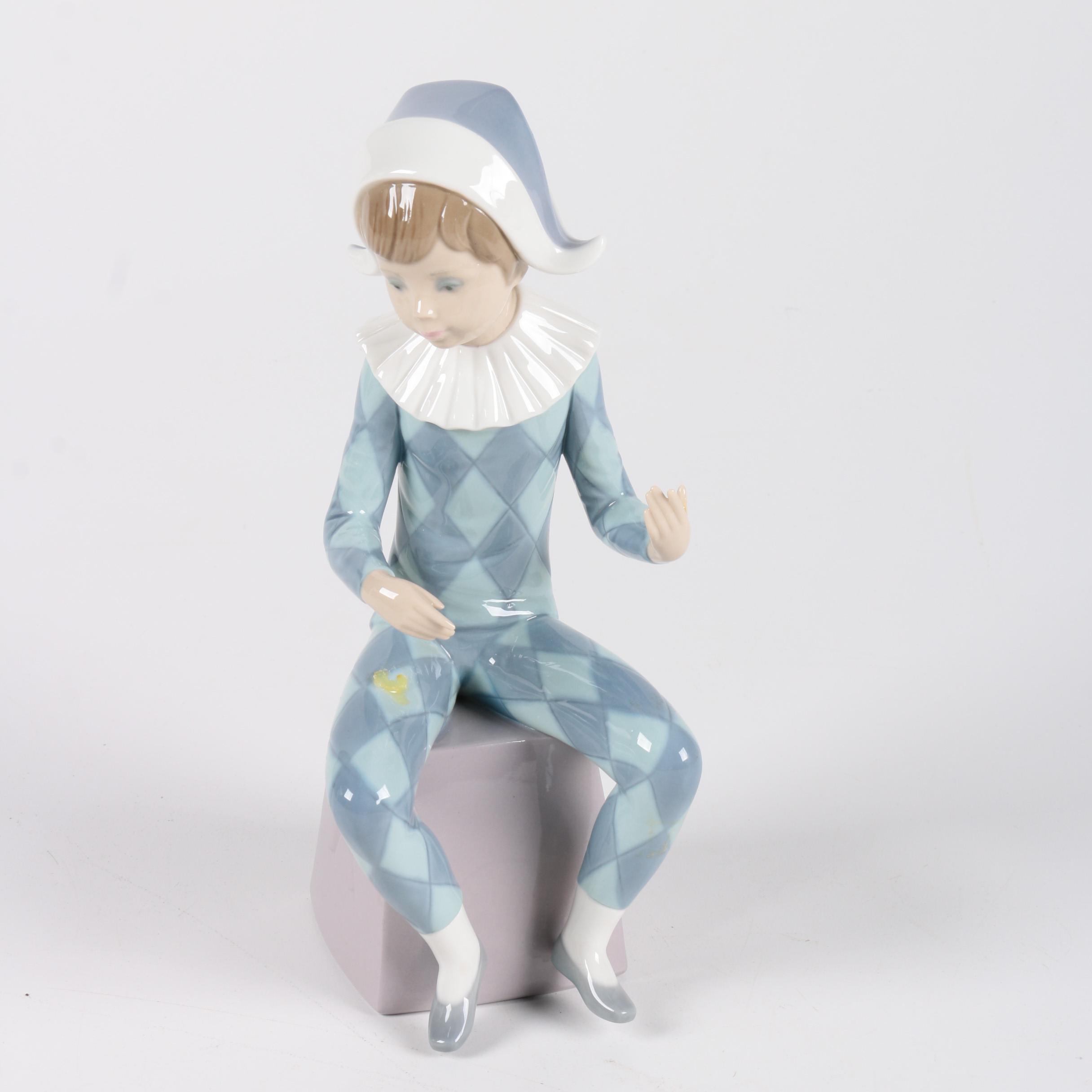 Vintage Ceramic Lladró Figurine of a Jester