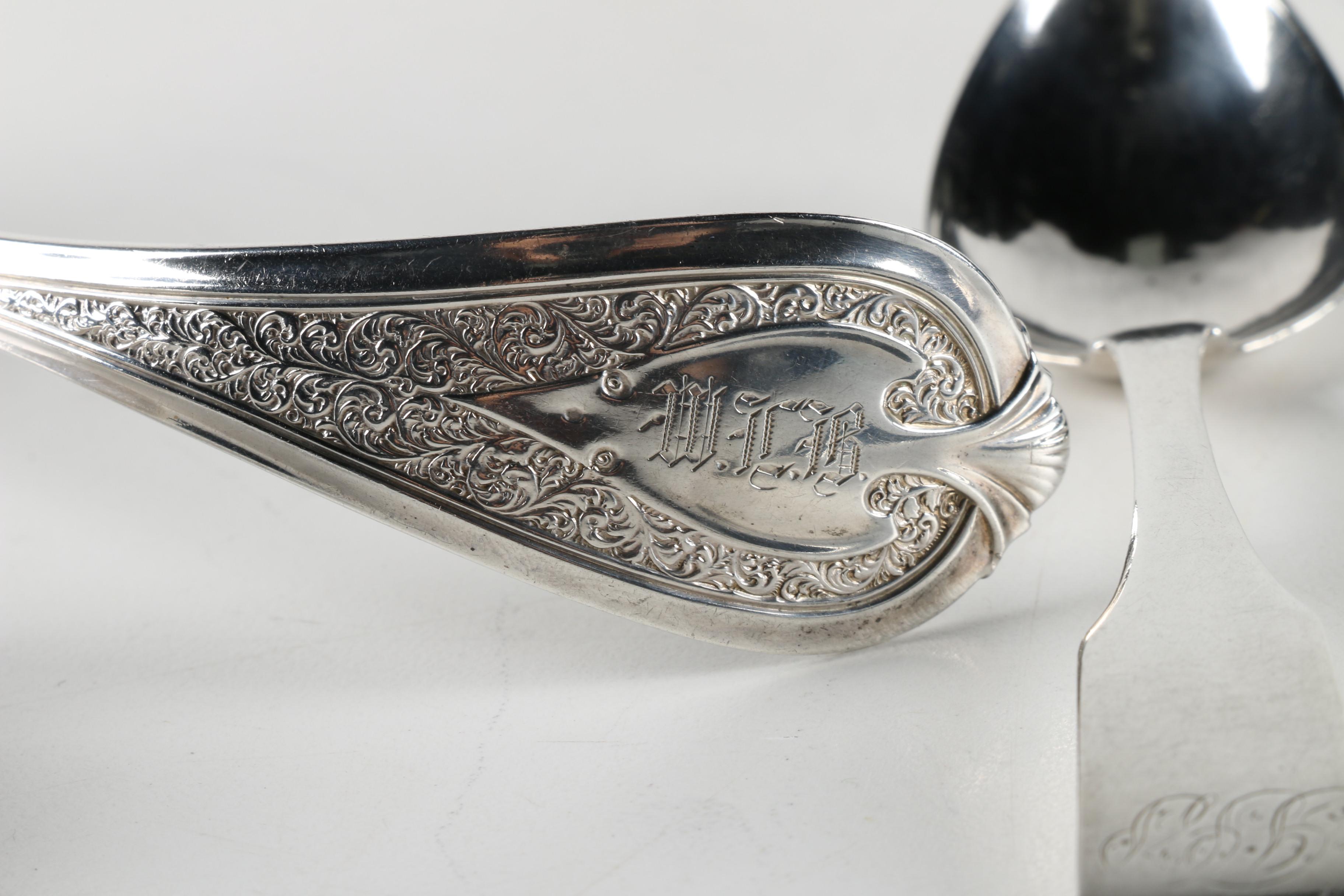 Early 20th Century Tiffany & Co. Sterling Tea Strainer and Other Utensils