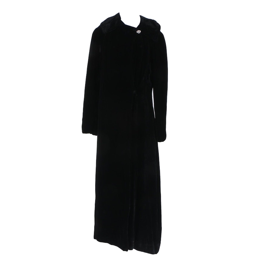 Vintage Cardinali Sample Black Velvet Evening Coat