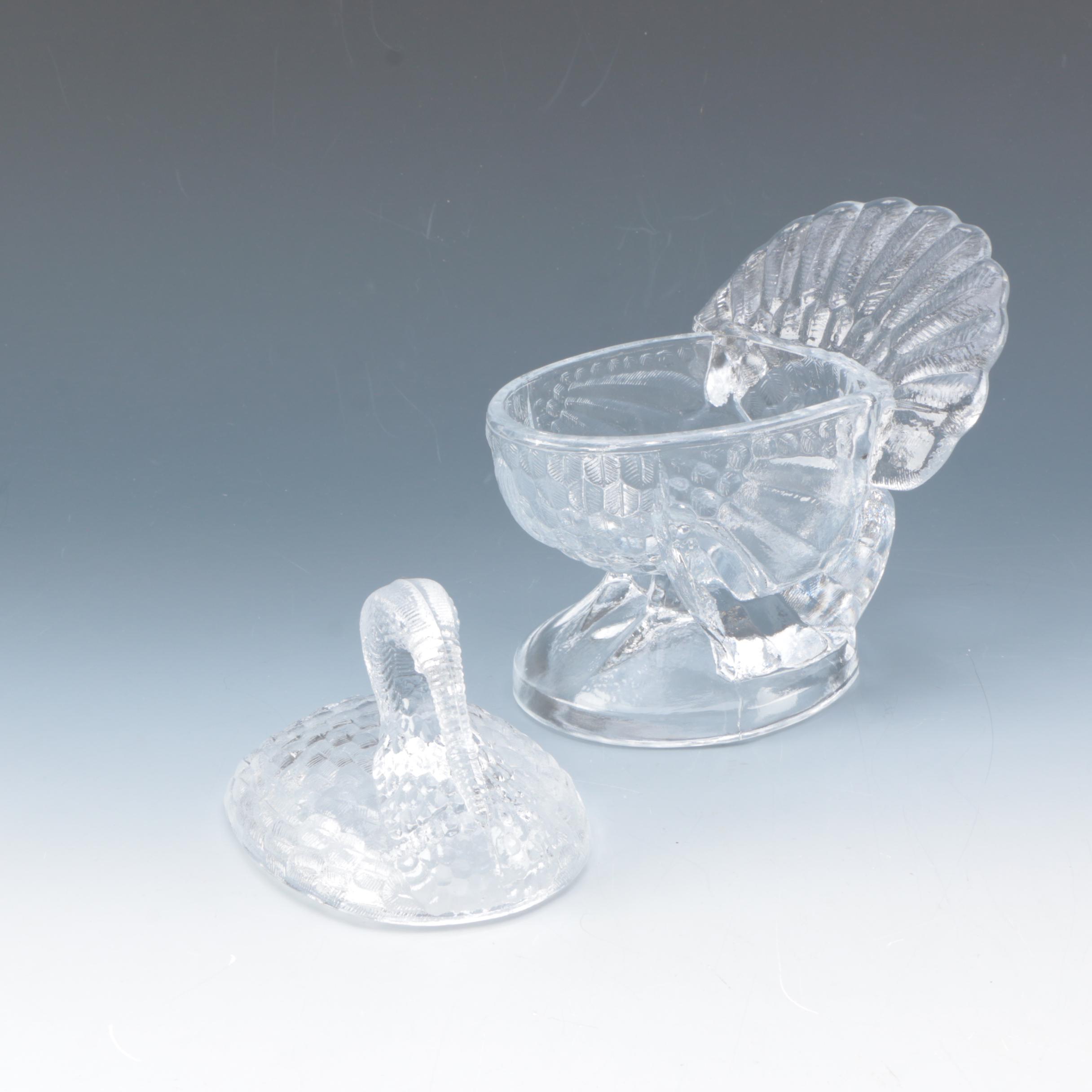 Turkey Shaped Glass Serving Dish and Others