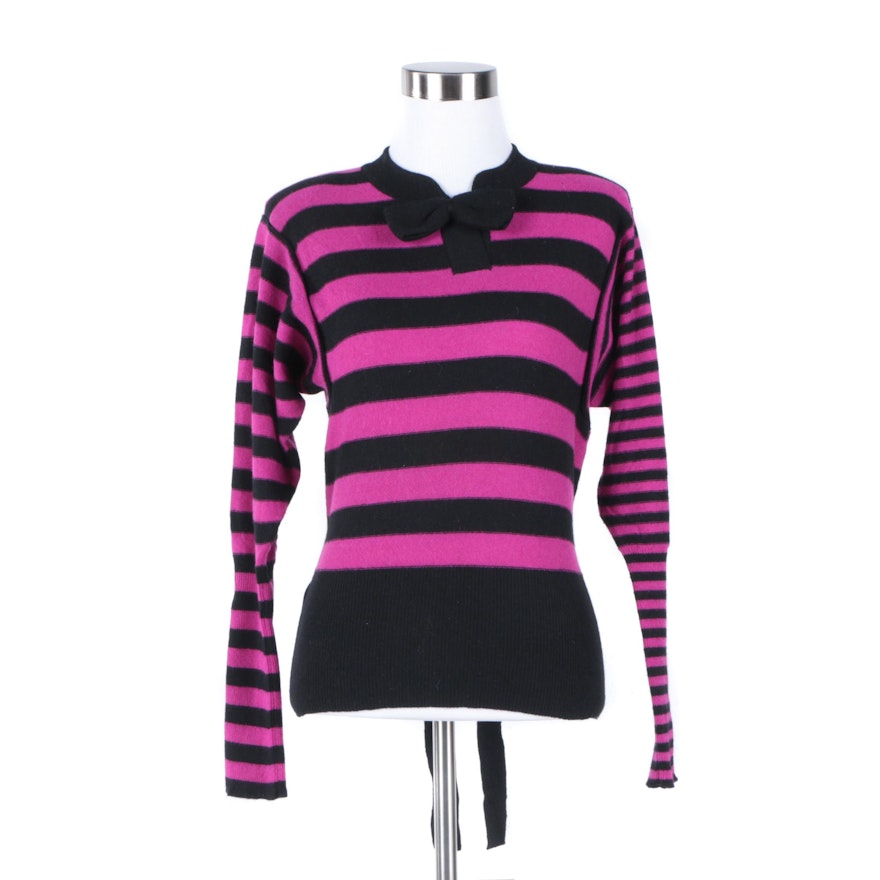 Women's Sonia Rykiel Black and Pink Sweater