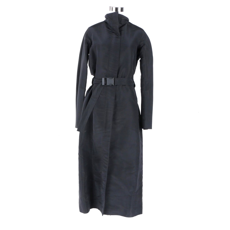 Women's Jil Sander Black Silk Coat