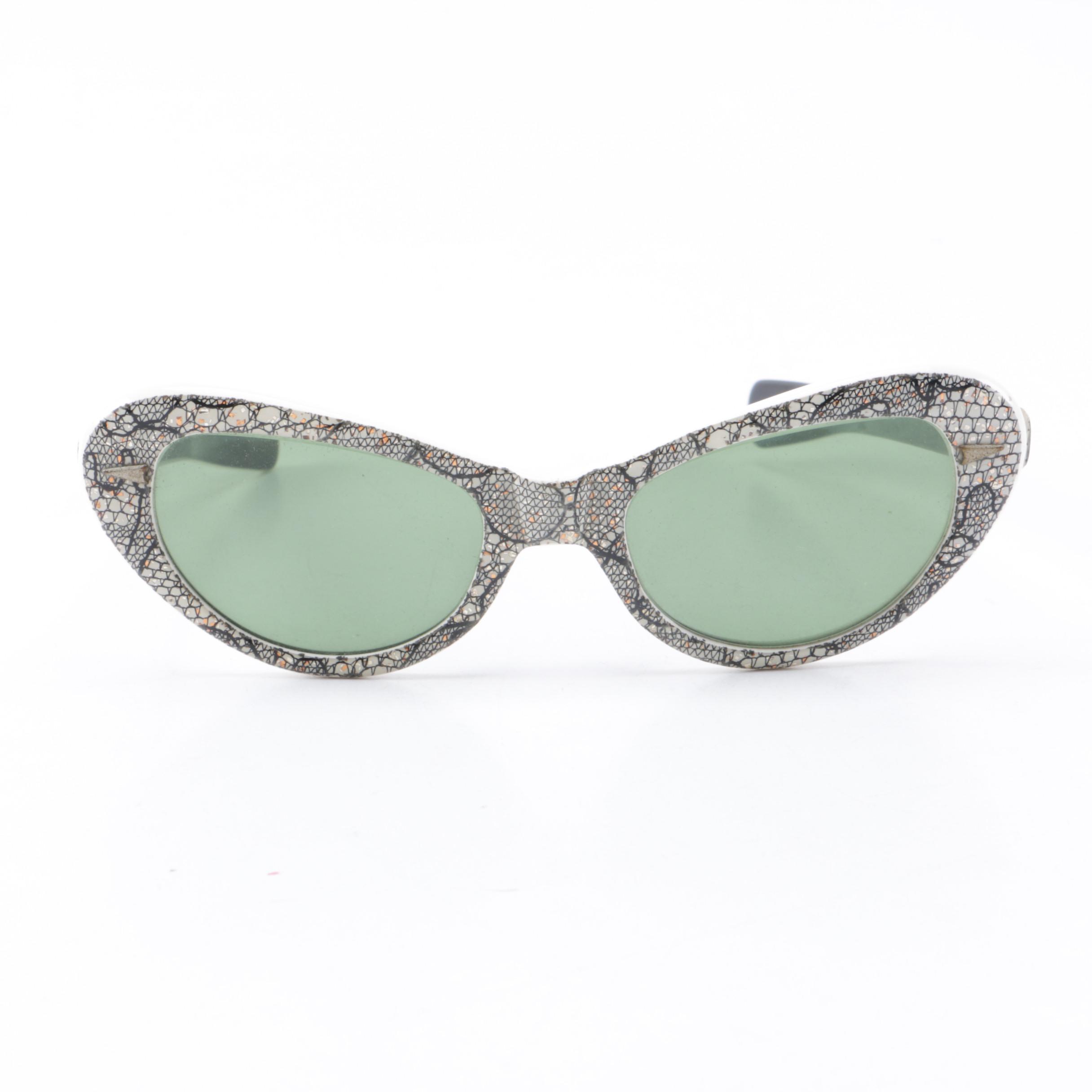 Vintage White Cat Eye Sunglasses by Cool-Ray