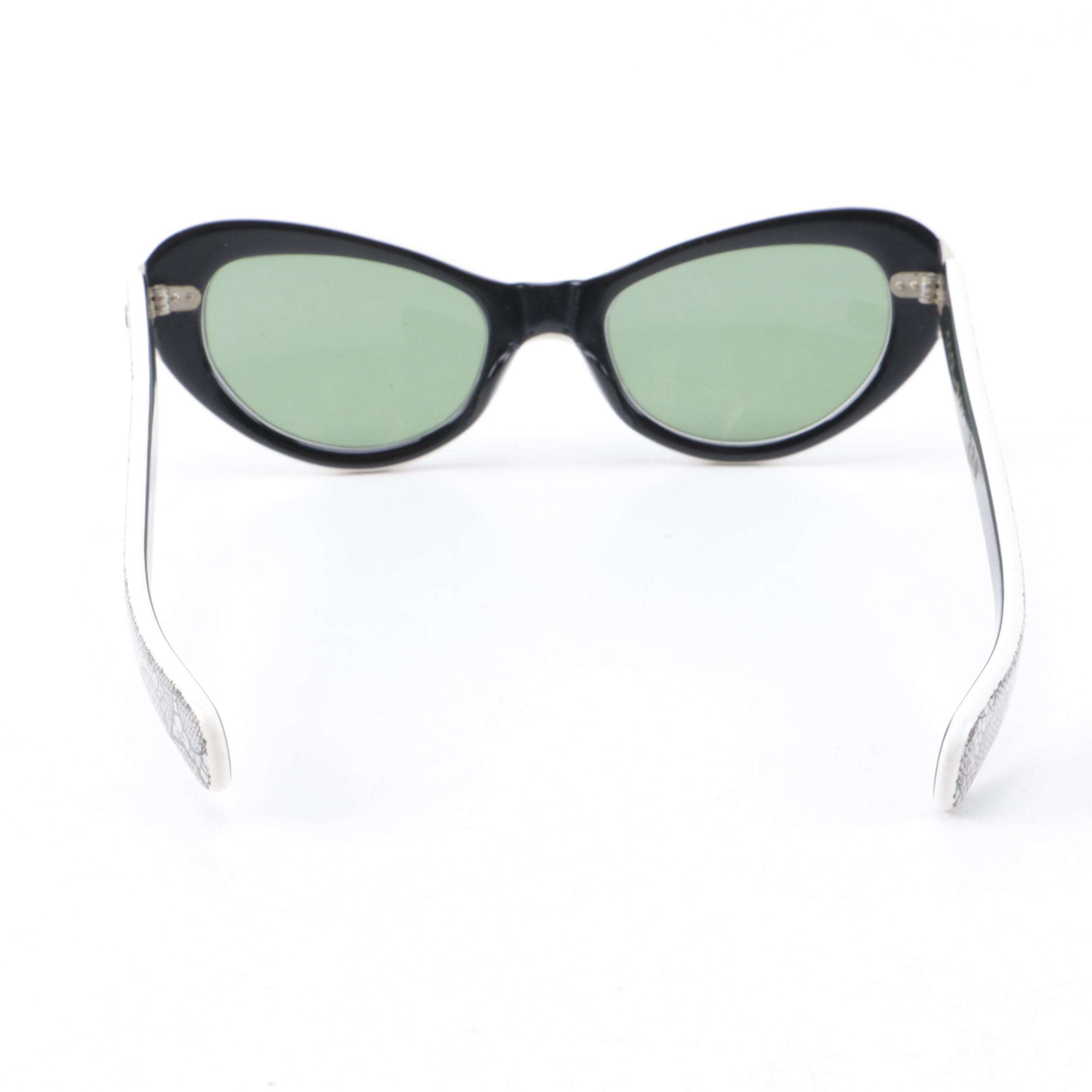 Vintage White Cat Eye Sunglasses by Cool-Ray