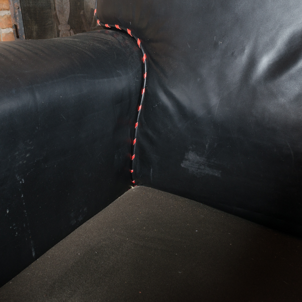 Western Style Leather Lounge Chair and Pillow